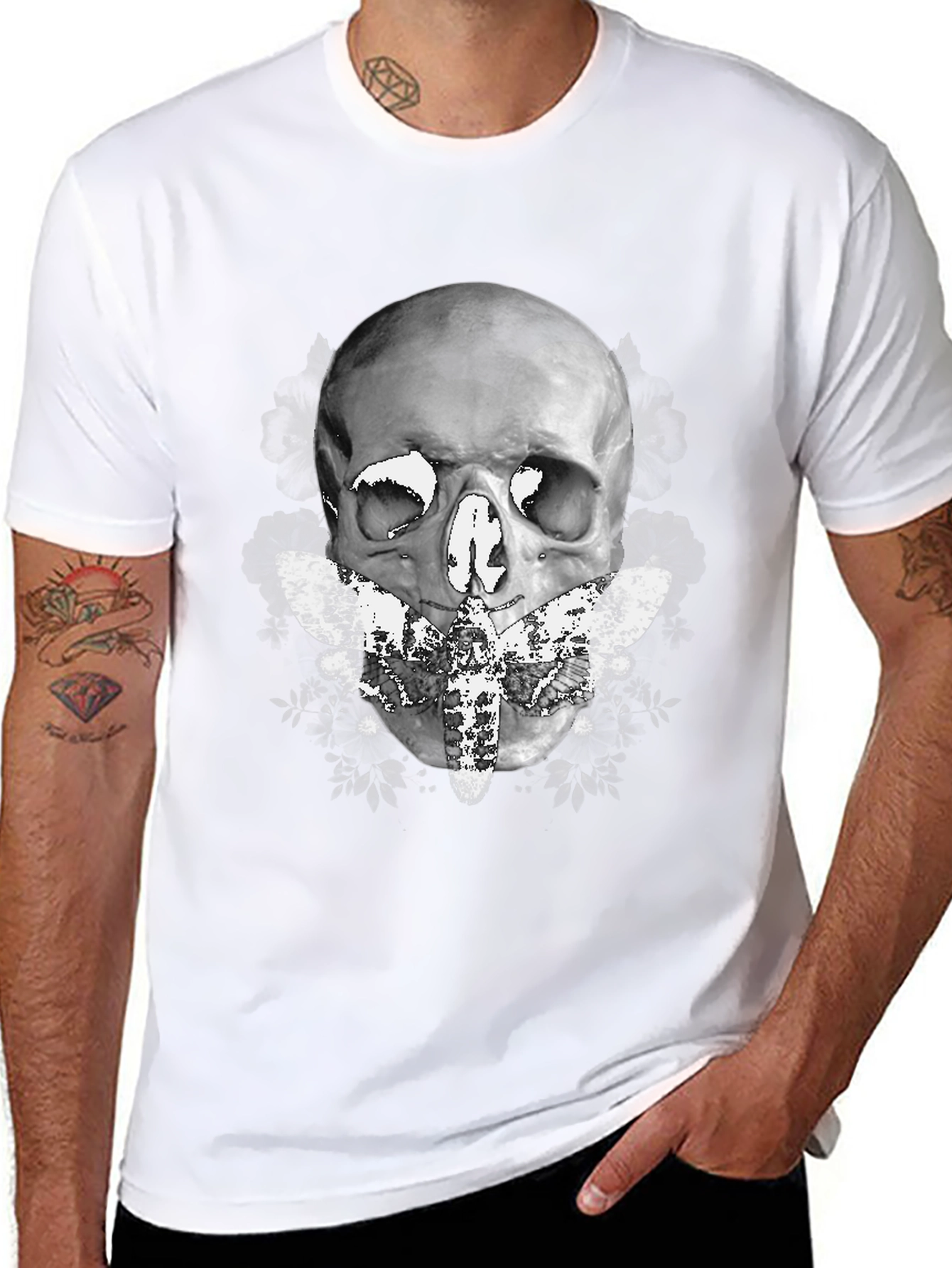 Skull & Moth Graphic T-Shirt