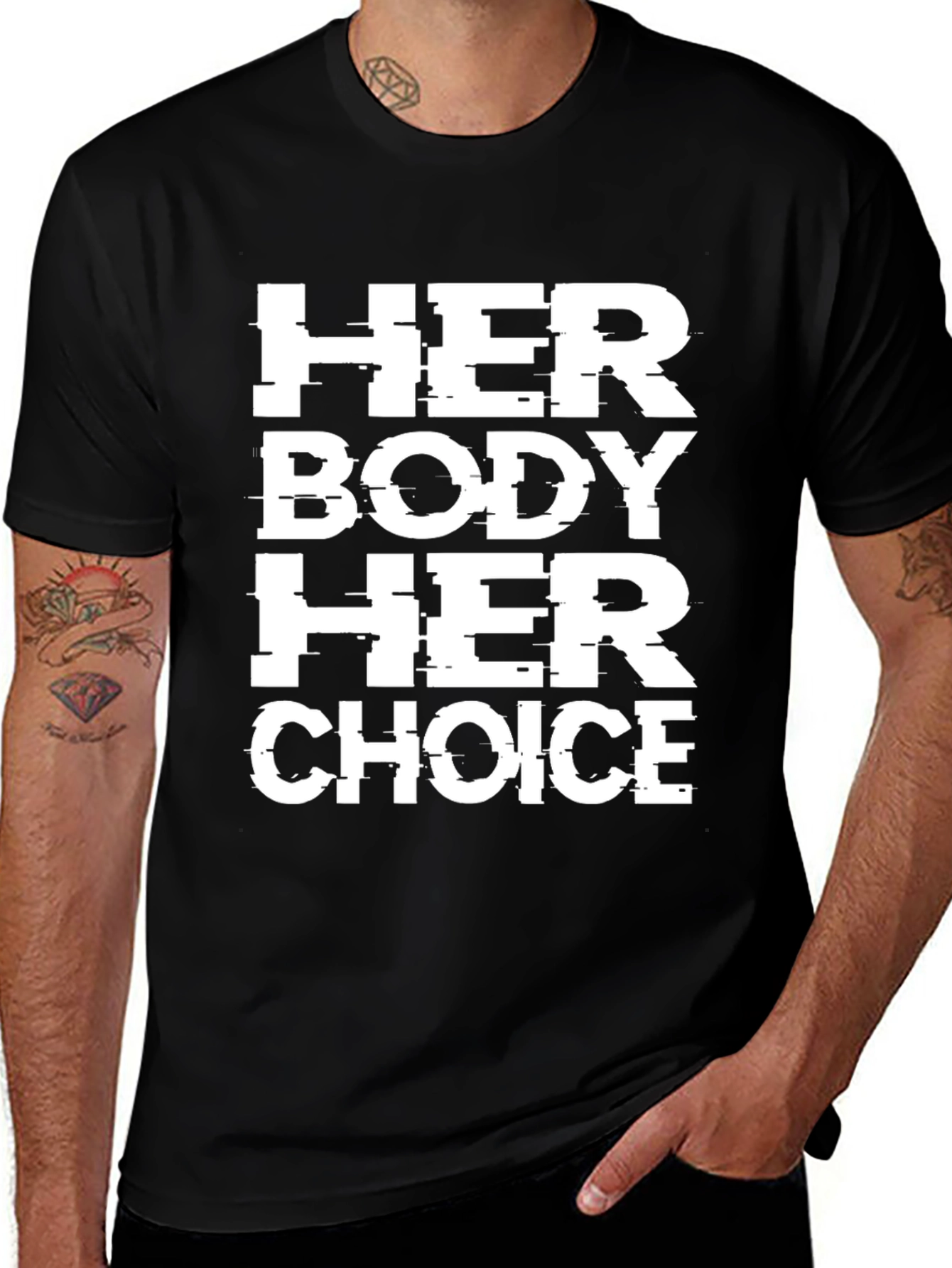 Her Body Her Choice Graphic Tee - Black