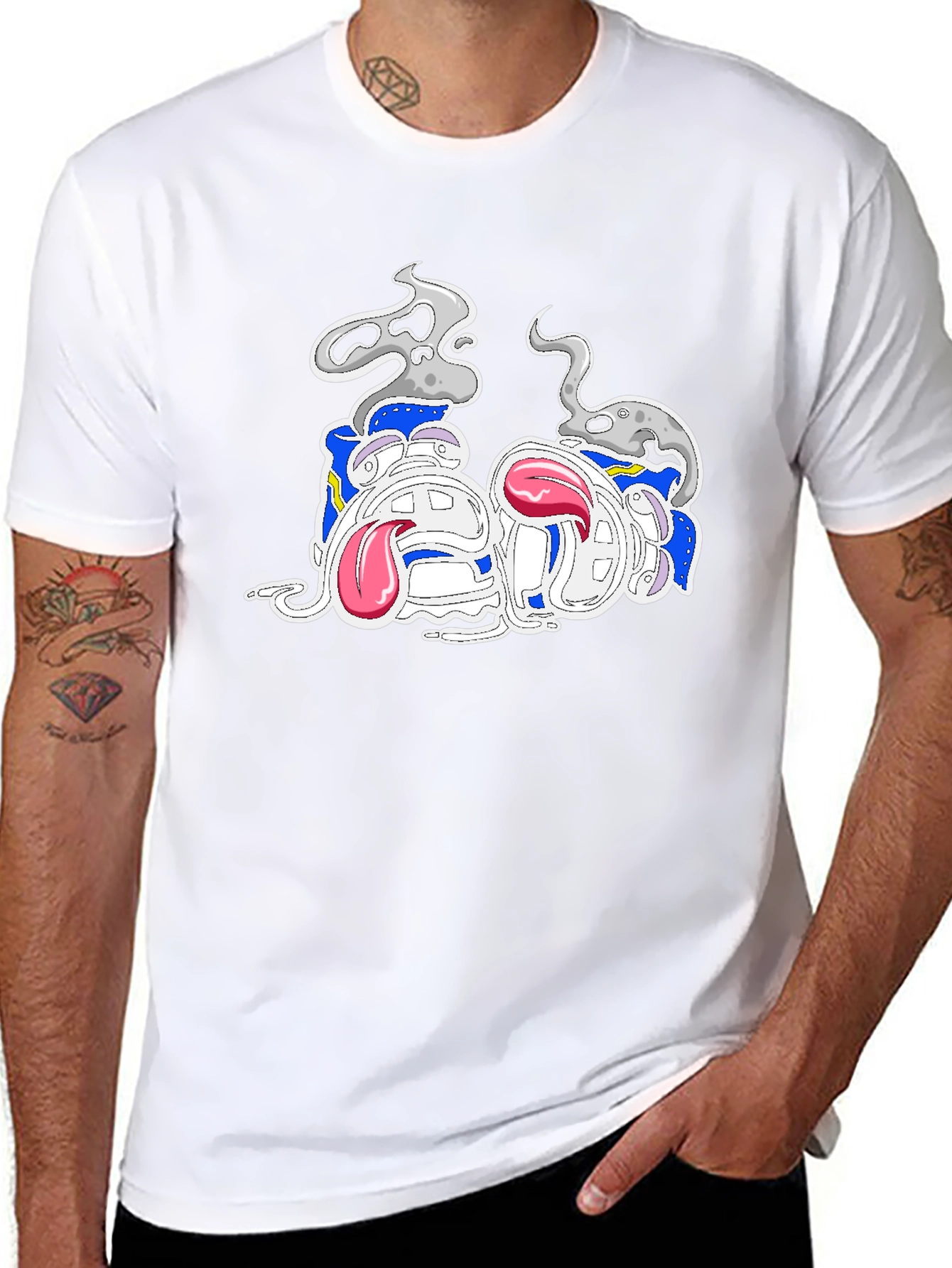 Cartoon Character Graphic Black Tee