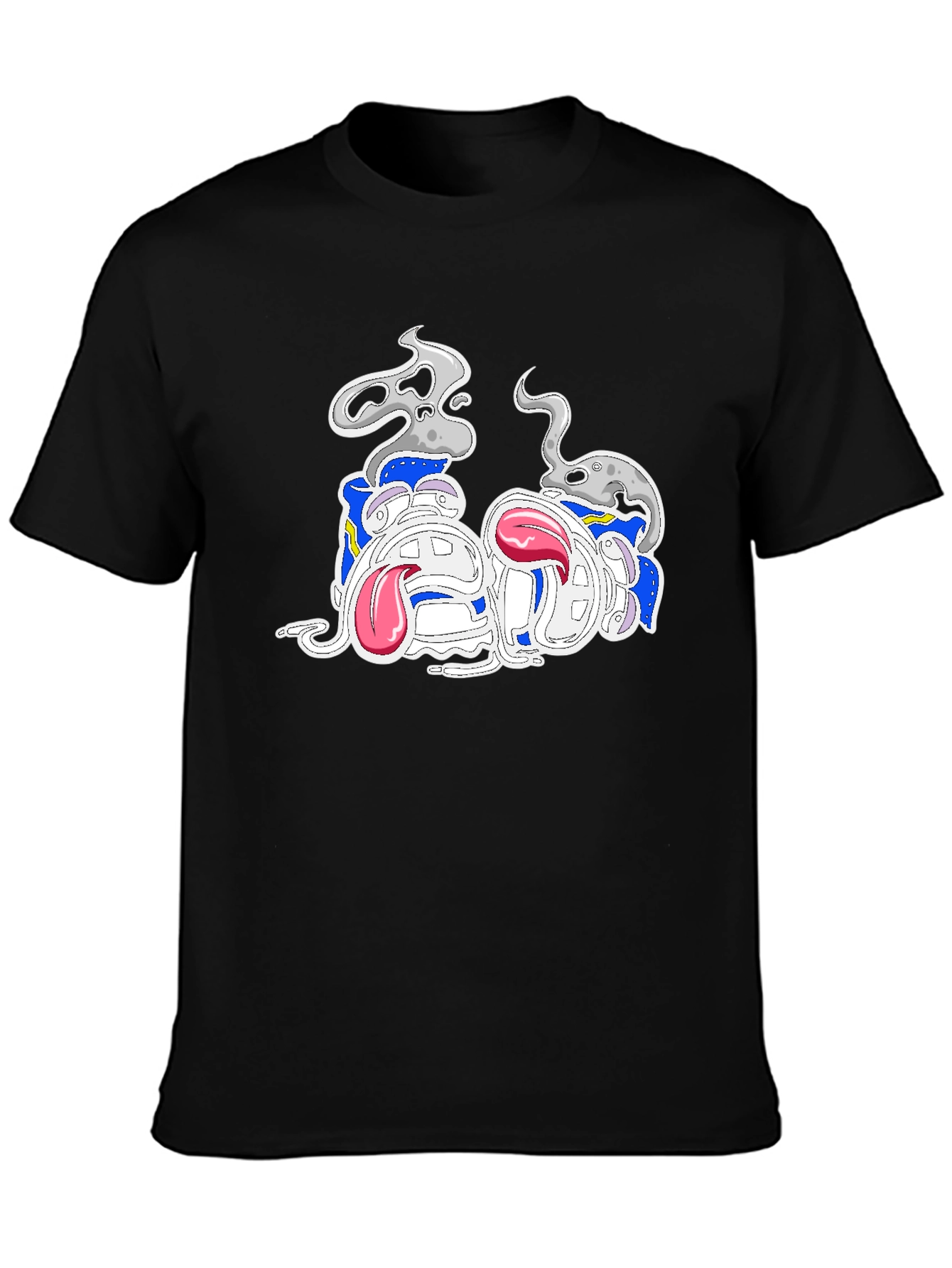 Cartoon Character Graphic Black Tee