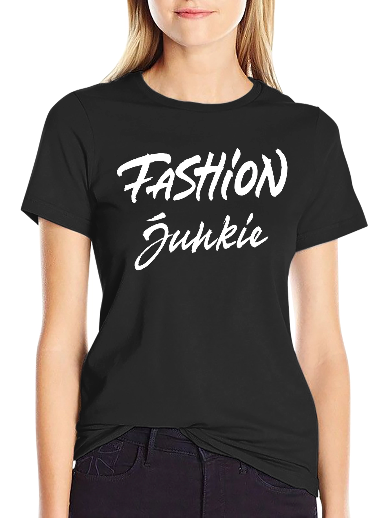 Fashion Junkie Graphic Tee - Black