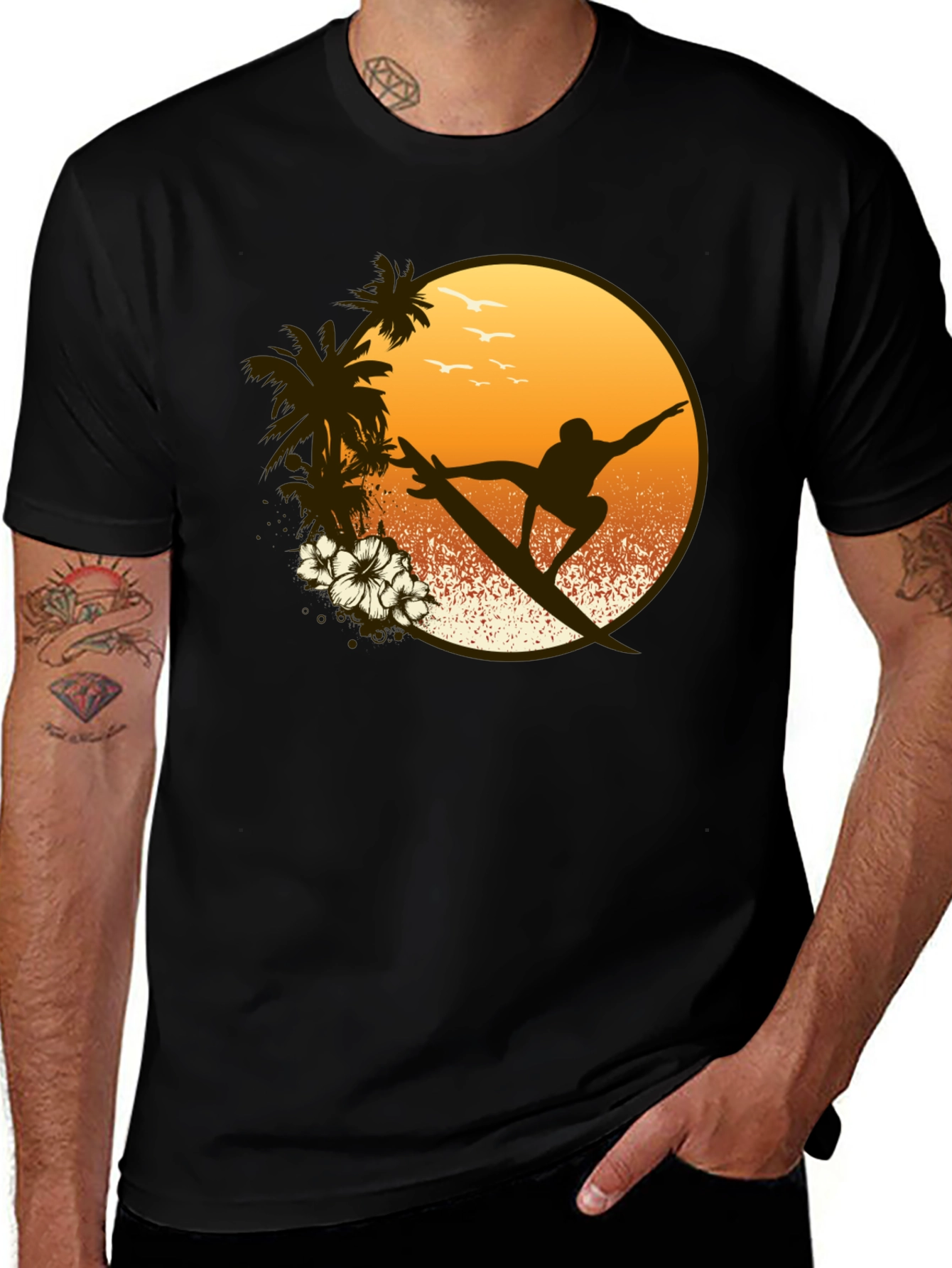 Surfer Graphic Tee - Tropical Vibe Shirt