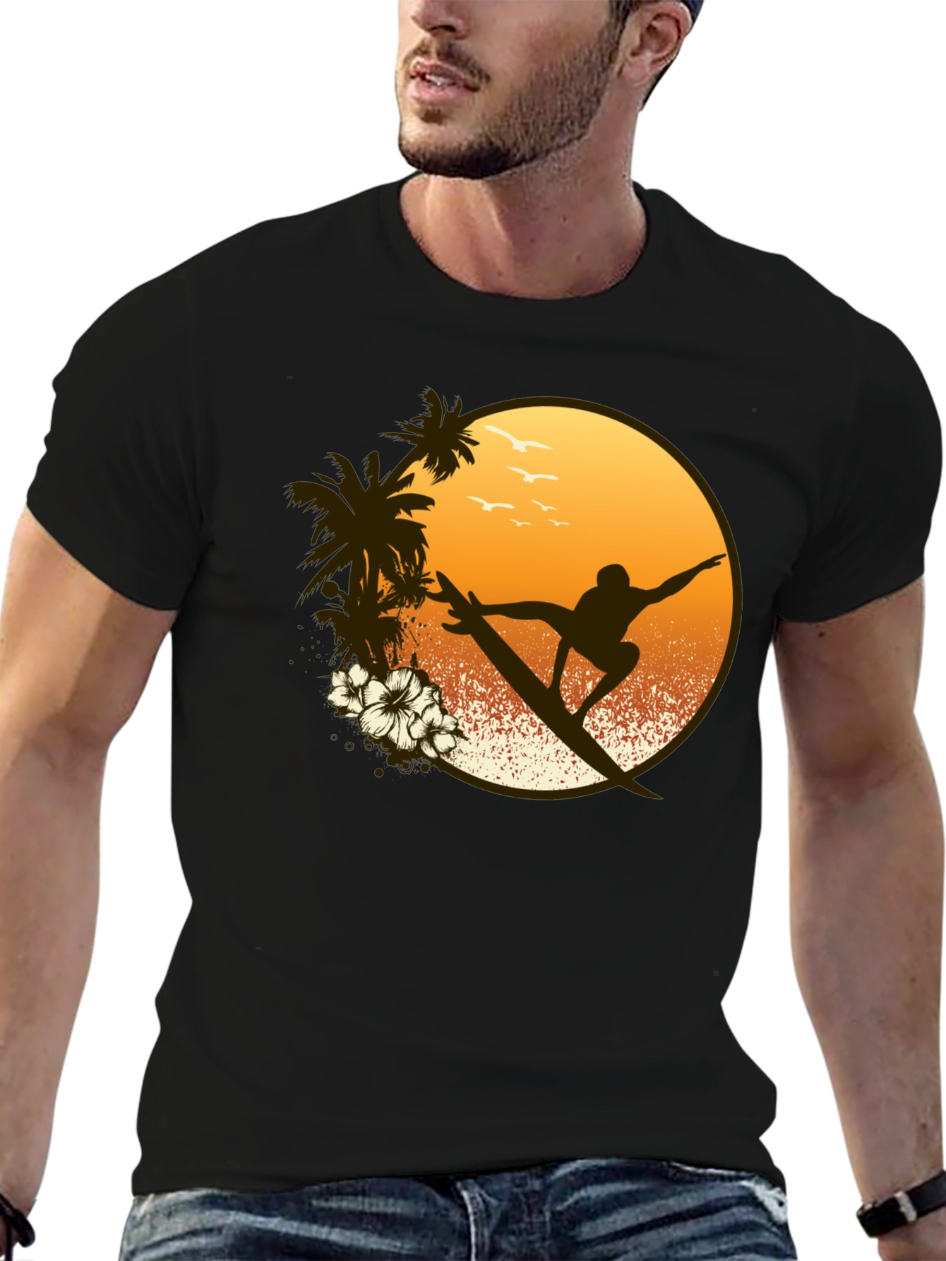 Surfer Graphic Tee - Tropical Vibe Shirt