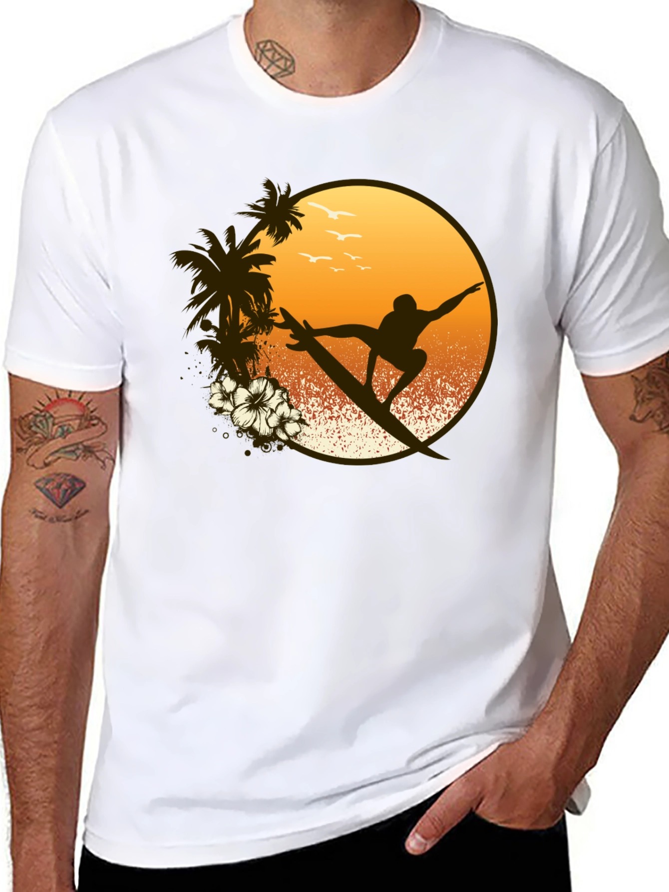 Surfer Graphic Tee - Tropical Vibe Shirt