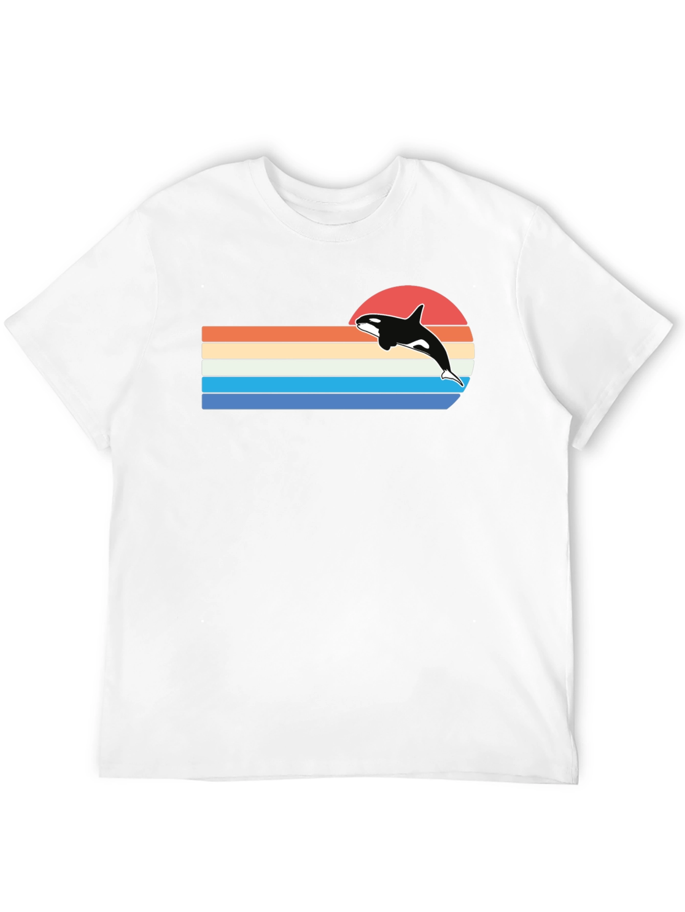 Retro Orca Sunset T-Shirt - Black