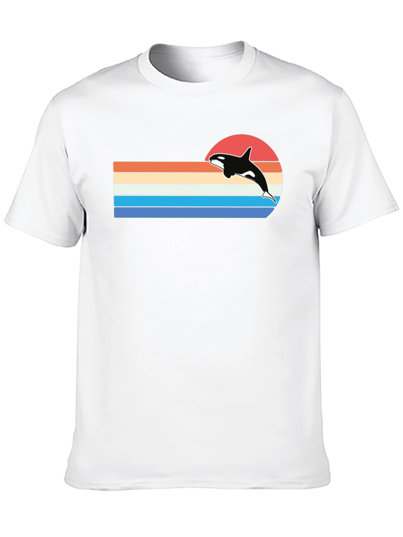 Retro Orca Sunset T-Shirt - Black