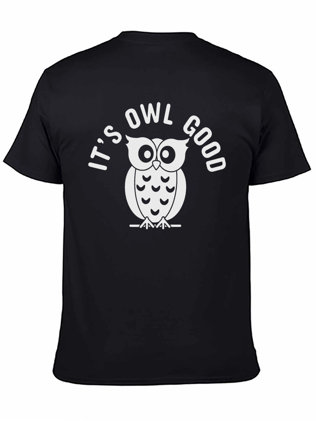 Its Owl Good Black Cotton Graphic Tee