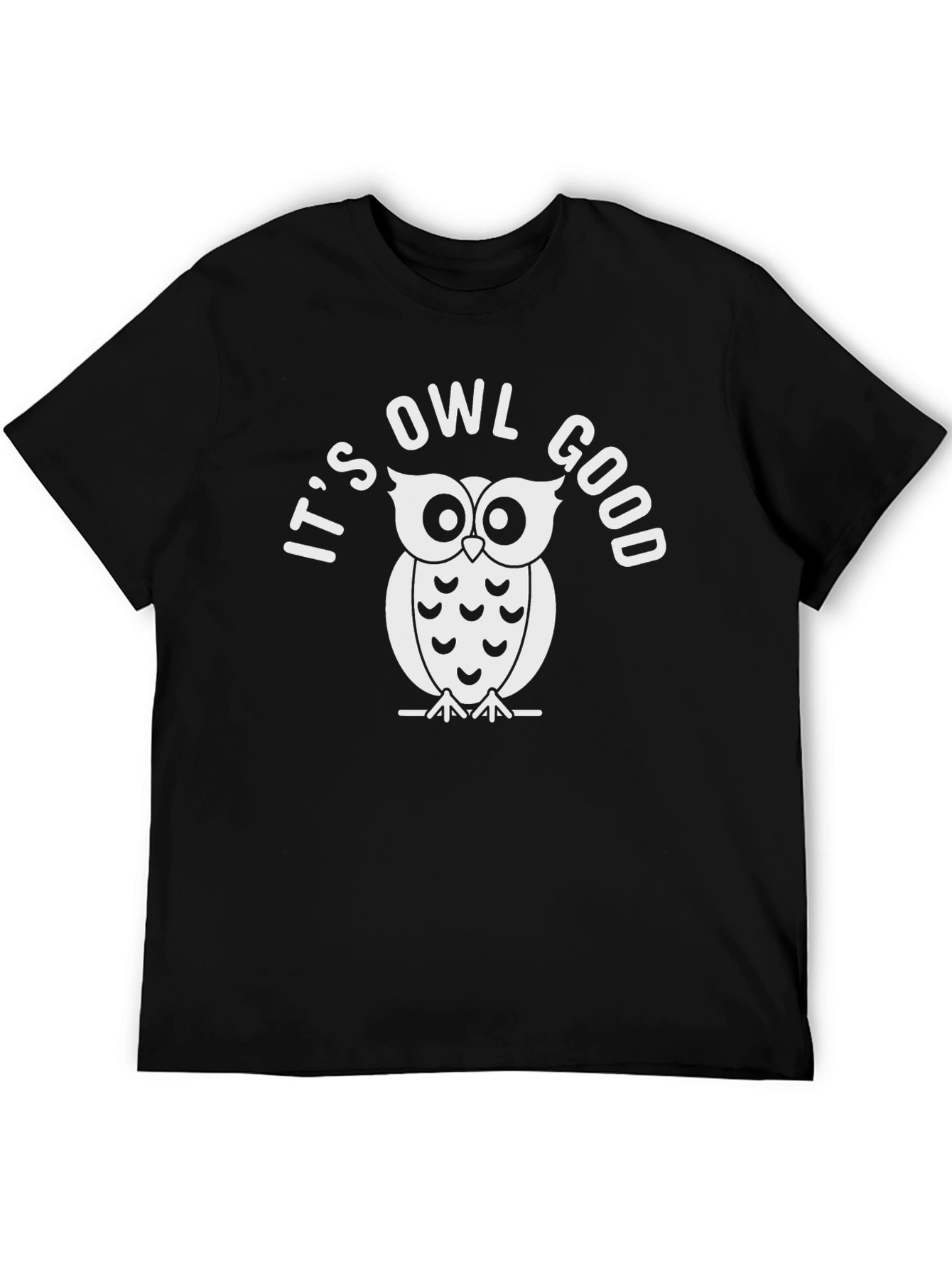 Its Owl Good Black Cotton Graphic Tee