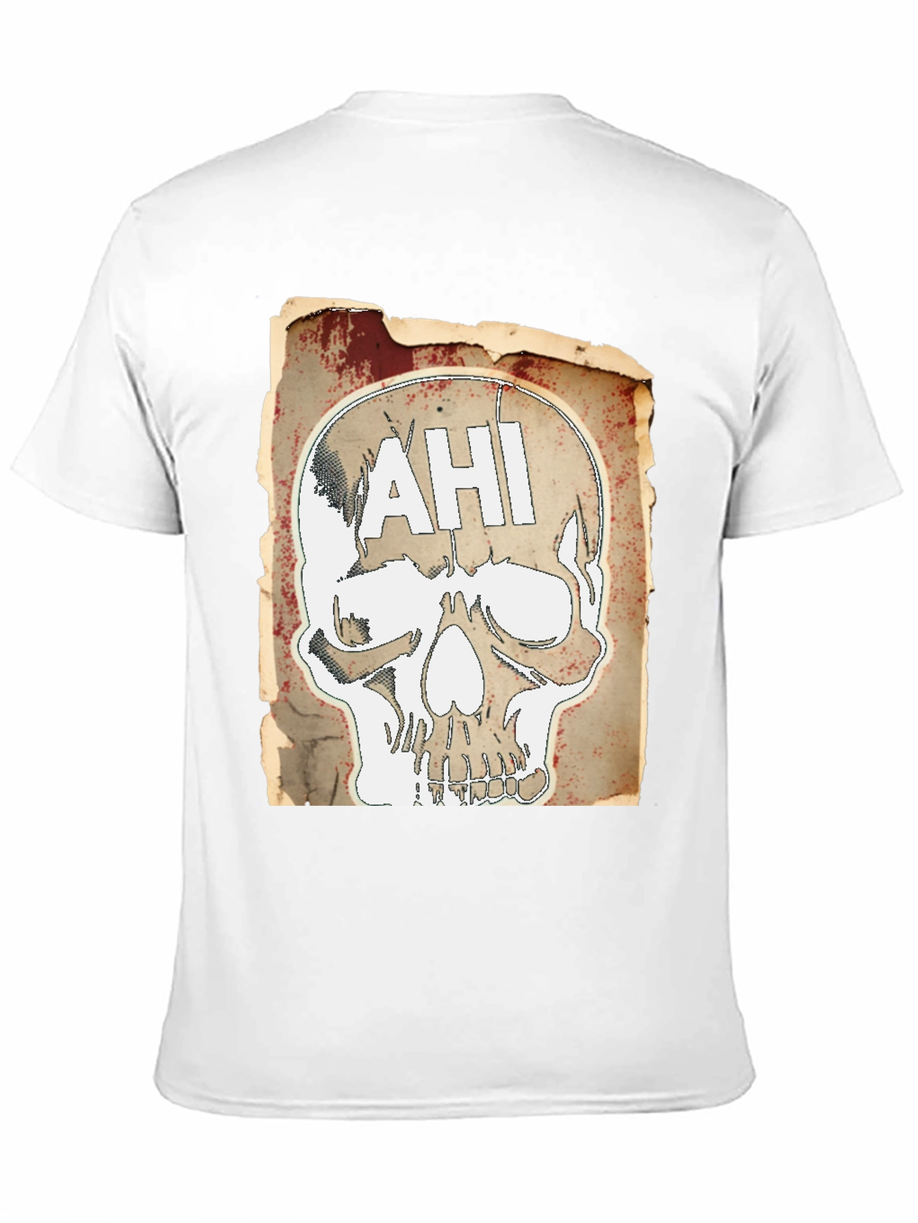 Edgy AHI Skull Graphic Black T-Shirt