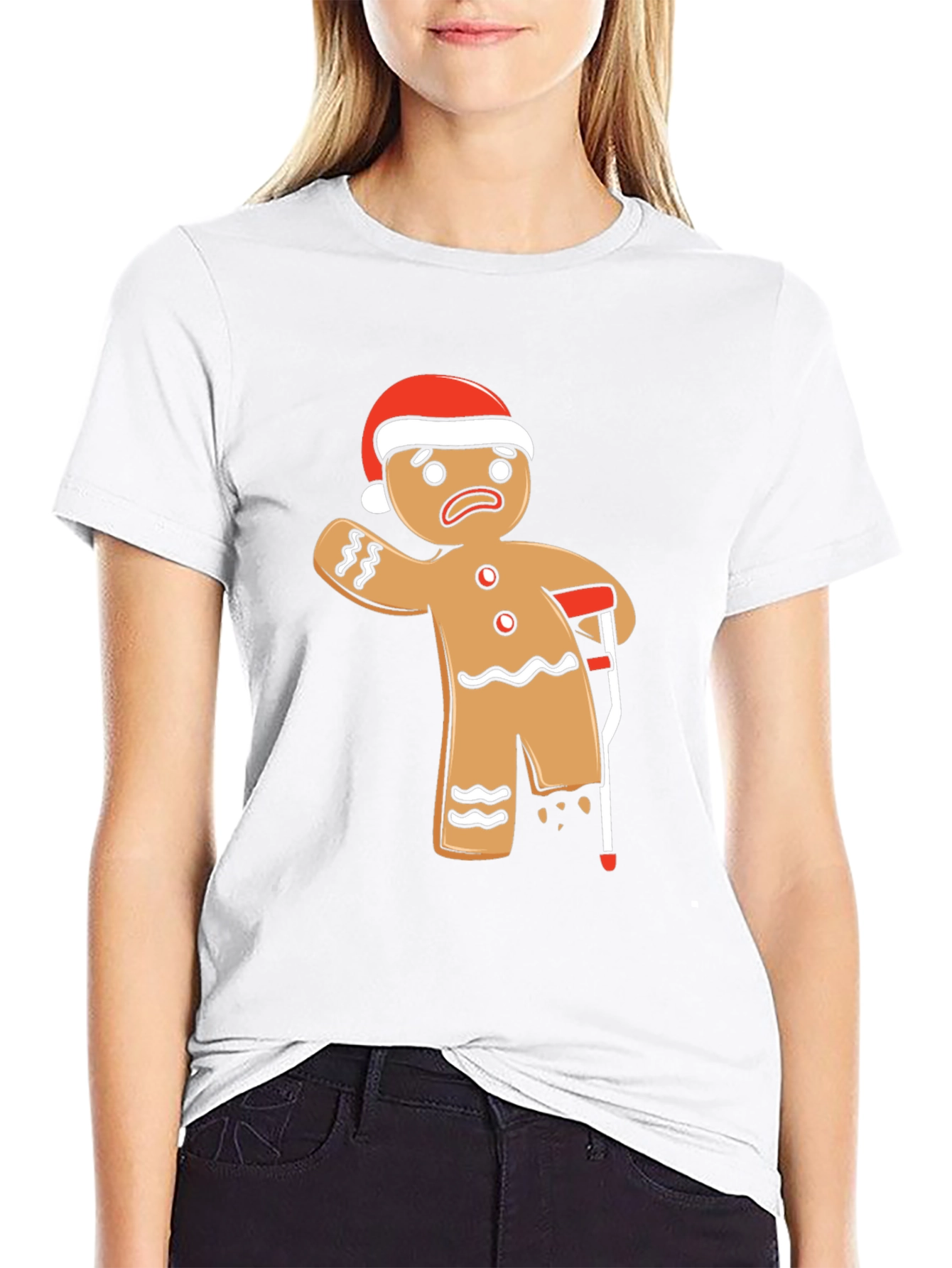 Funny Gingerbread Man Injury Christmas T-Shirt