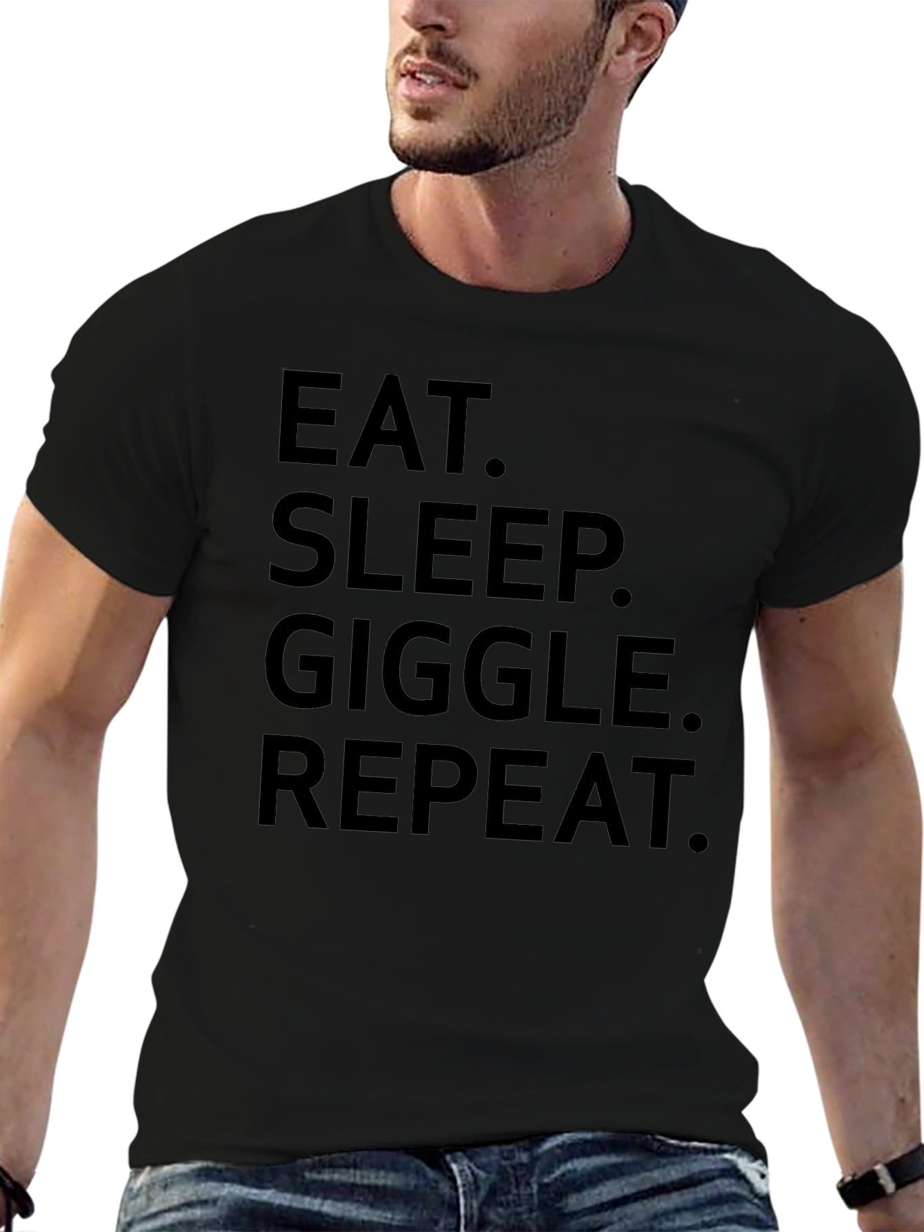 Eat Sleep Giggle Repeat Graphic T-Shirt