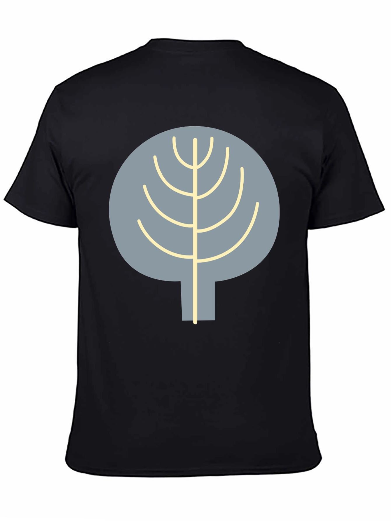 Abstract Tree Graphic Tee - Casual Black T-Shirt
