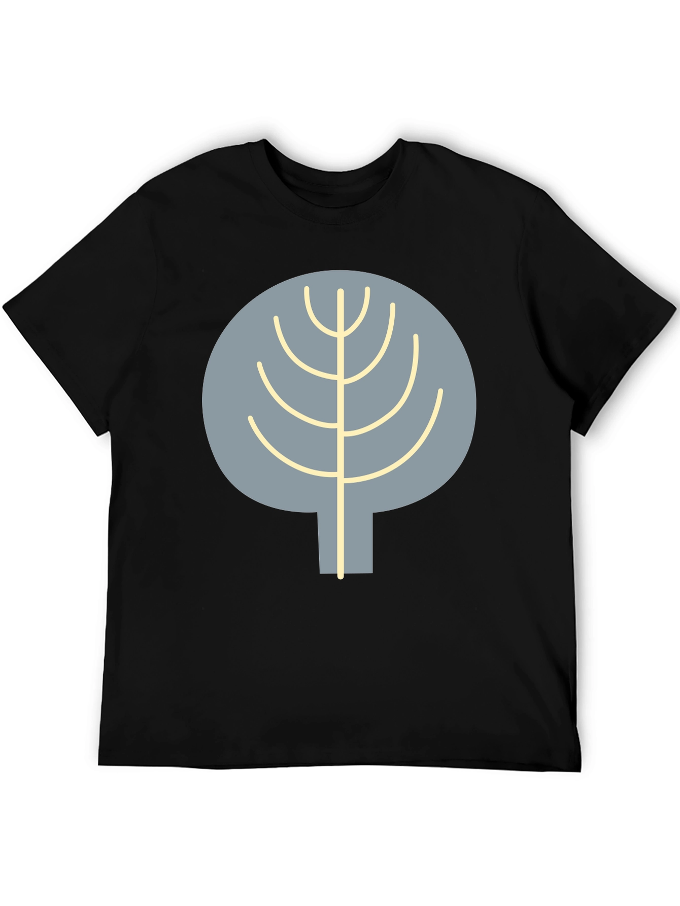 Abstract Tree Graphic Tee - Casual Black T-Shirt