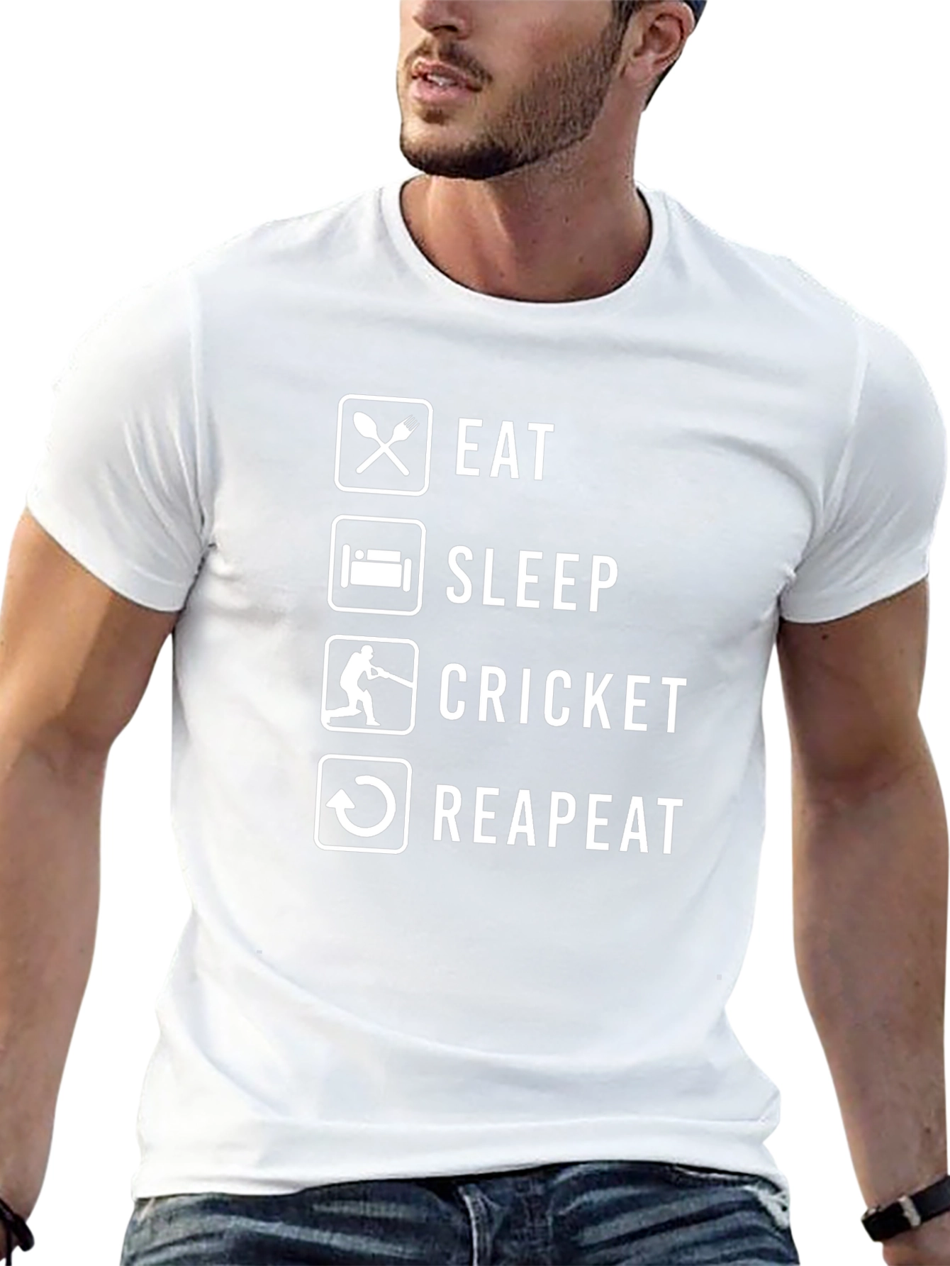 Eat Sleep Cricket Repeat T-Shirt