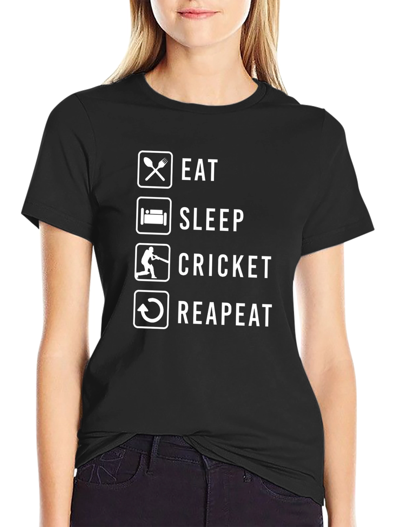 Eat Sleep Cricket Repeat T-Shirt