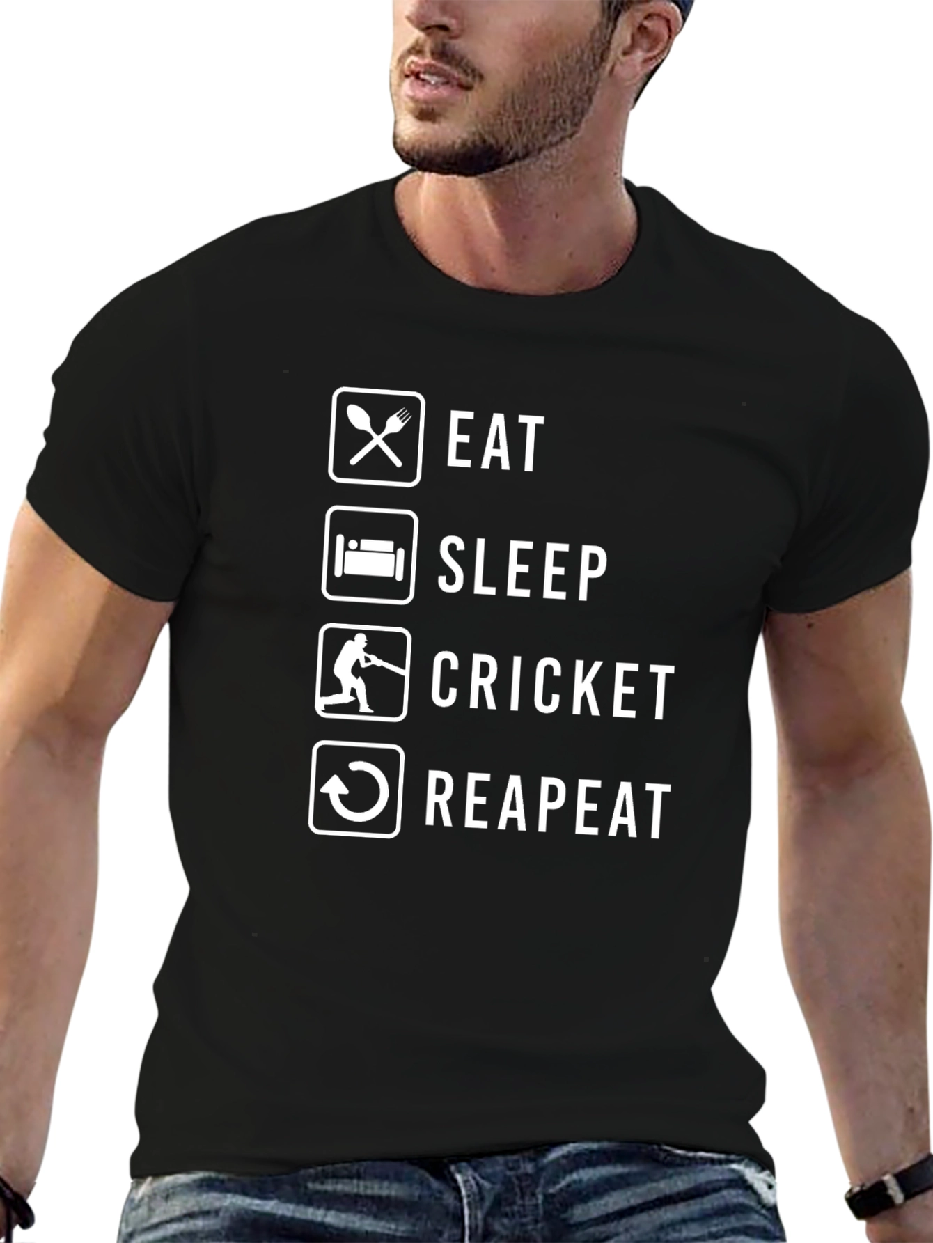 Eat Sleep Cricket Repeat T-Shirt
