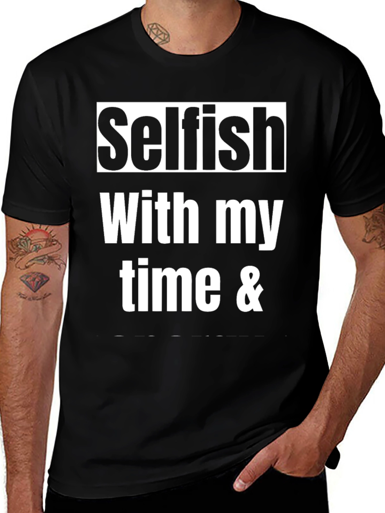 Selfish Time Black Graphic Tee