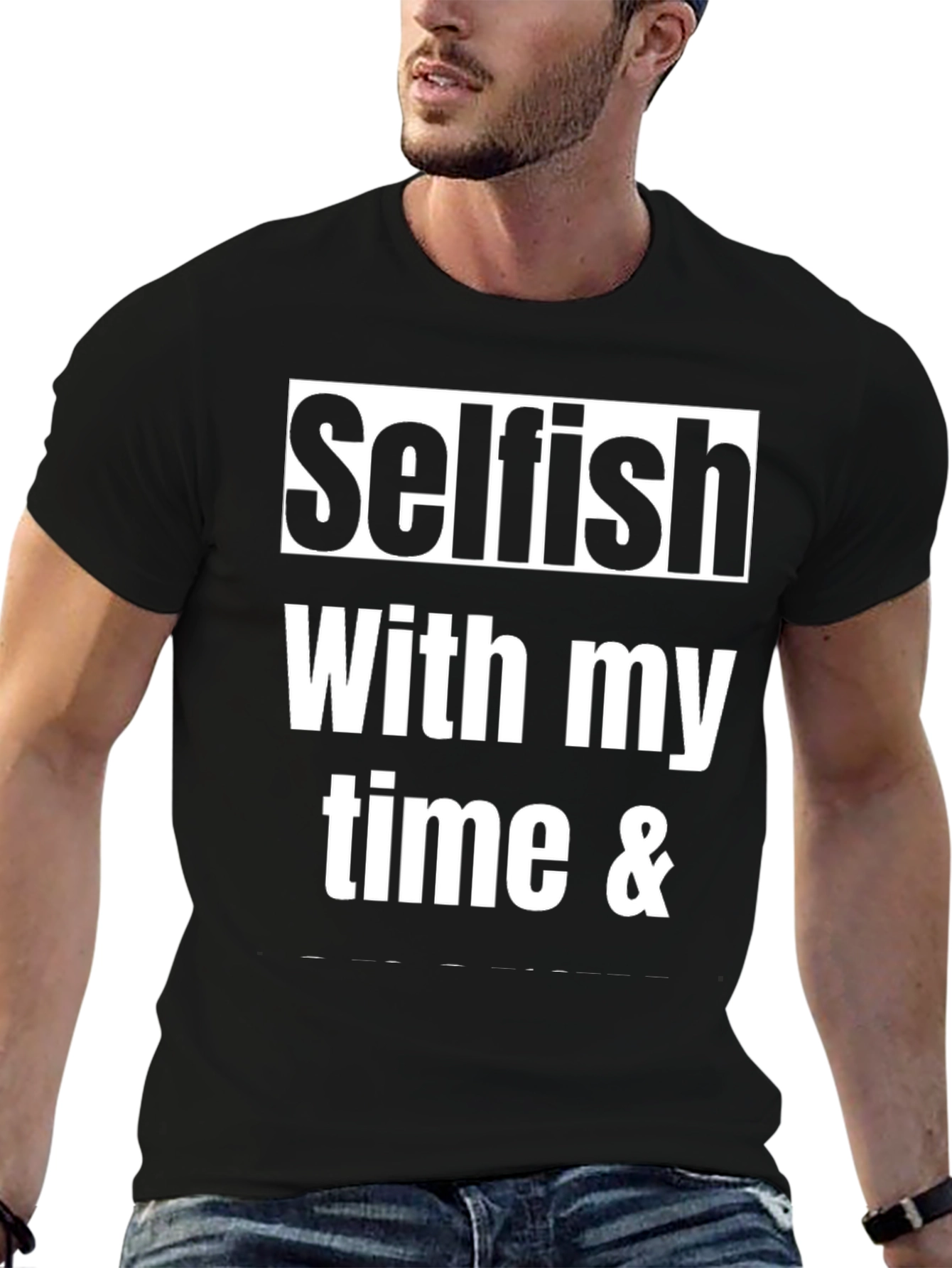 Selfish Time Black Graphic Tee