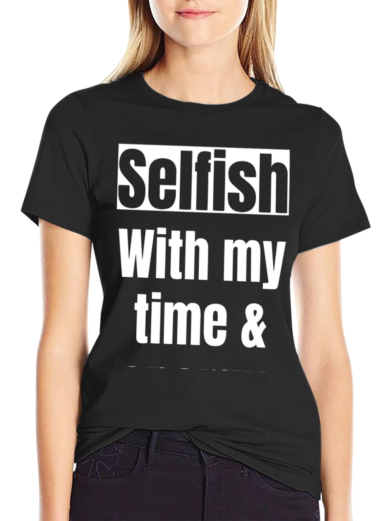 Selfish Time Black Graphic Tee