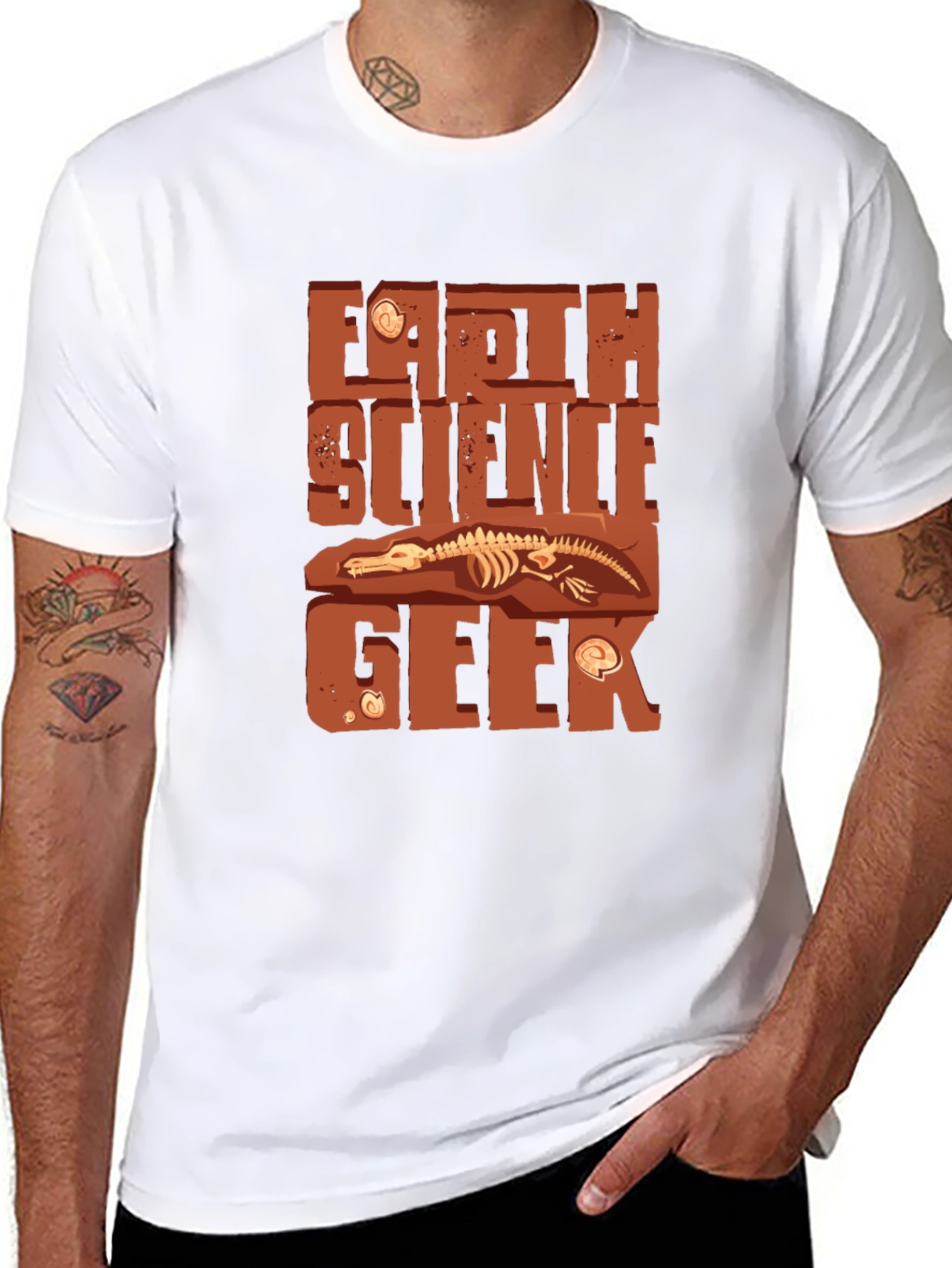Earth Science Geek T-Shirt Fossil Dig Design