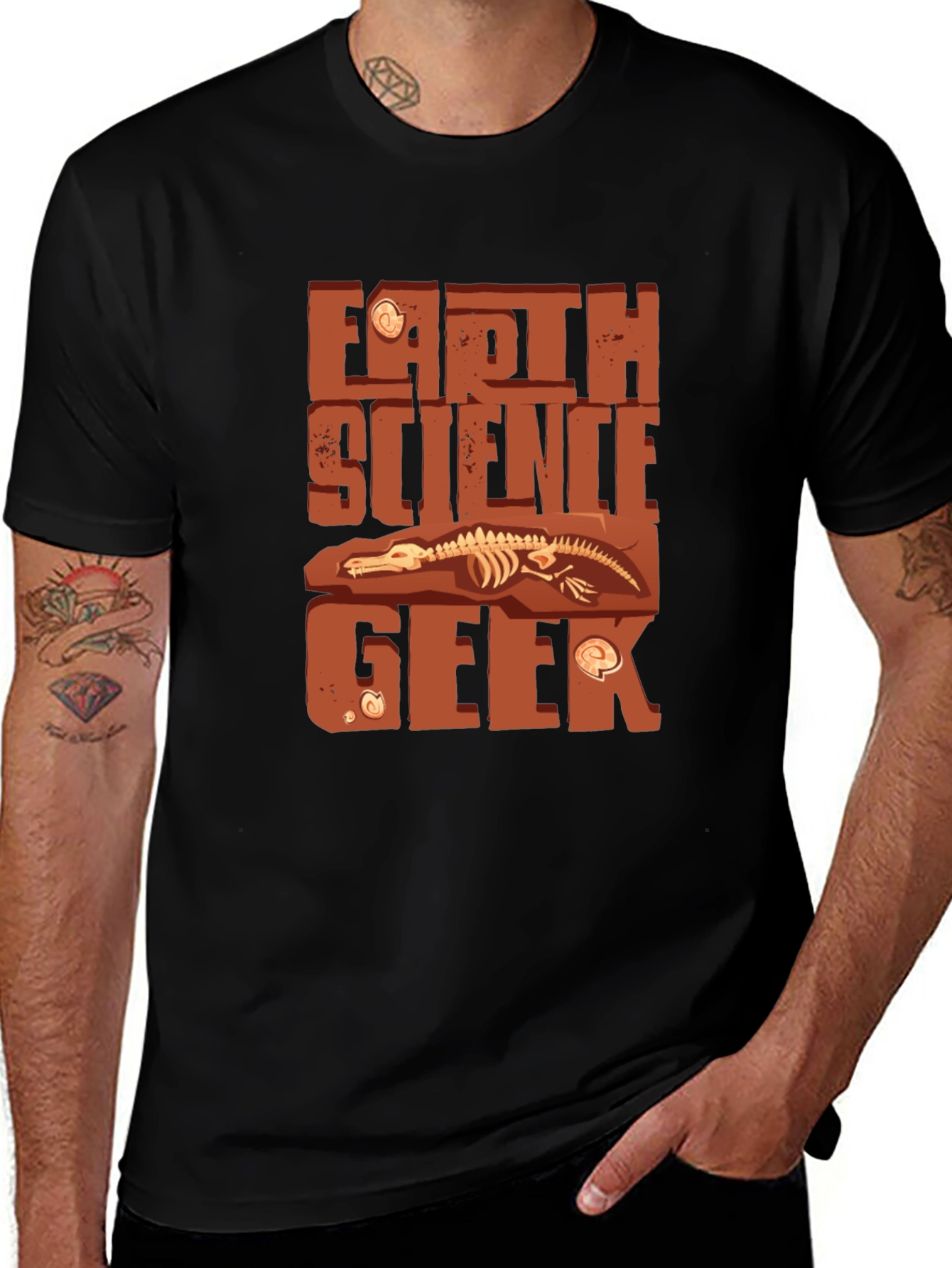 Earth Science Geek T-Shirt Fossil Dig Design