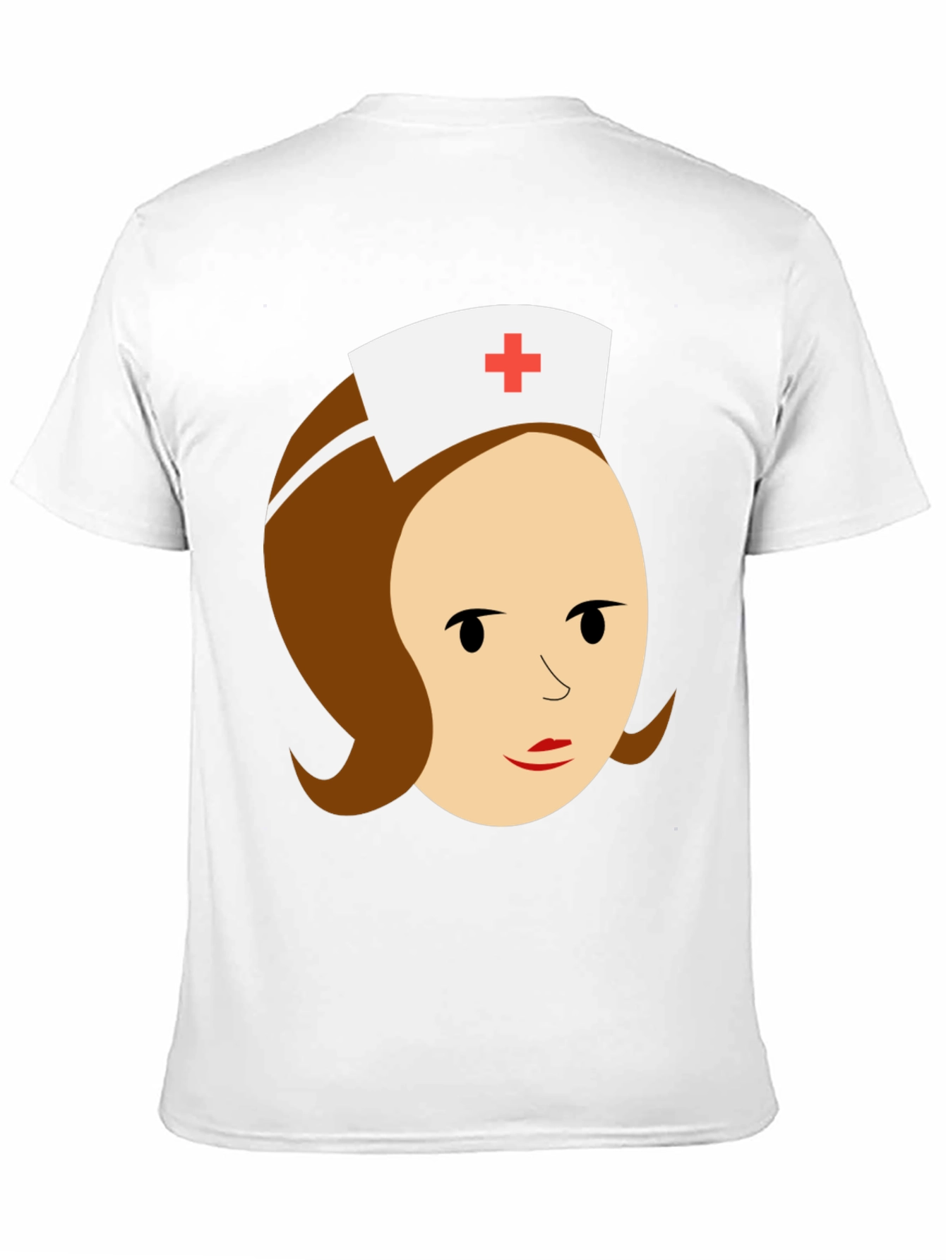 Cartoon Nurse Graphic Tee - Black Cotton T-Shirt