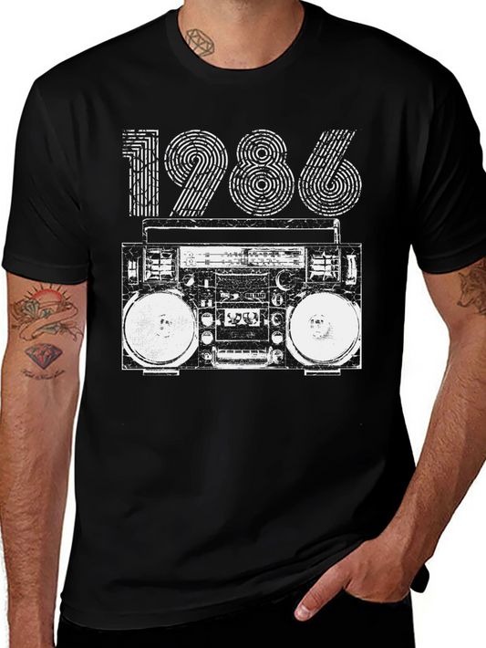 Retro 1986 Boombox T-Shirt - Vintage Style Tee