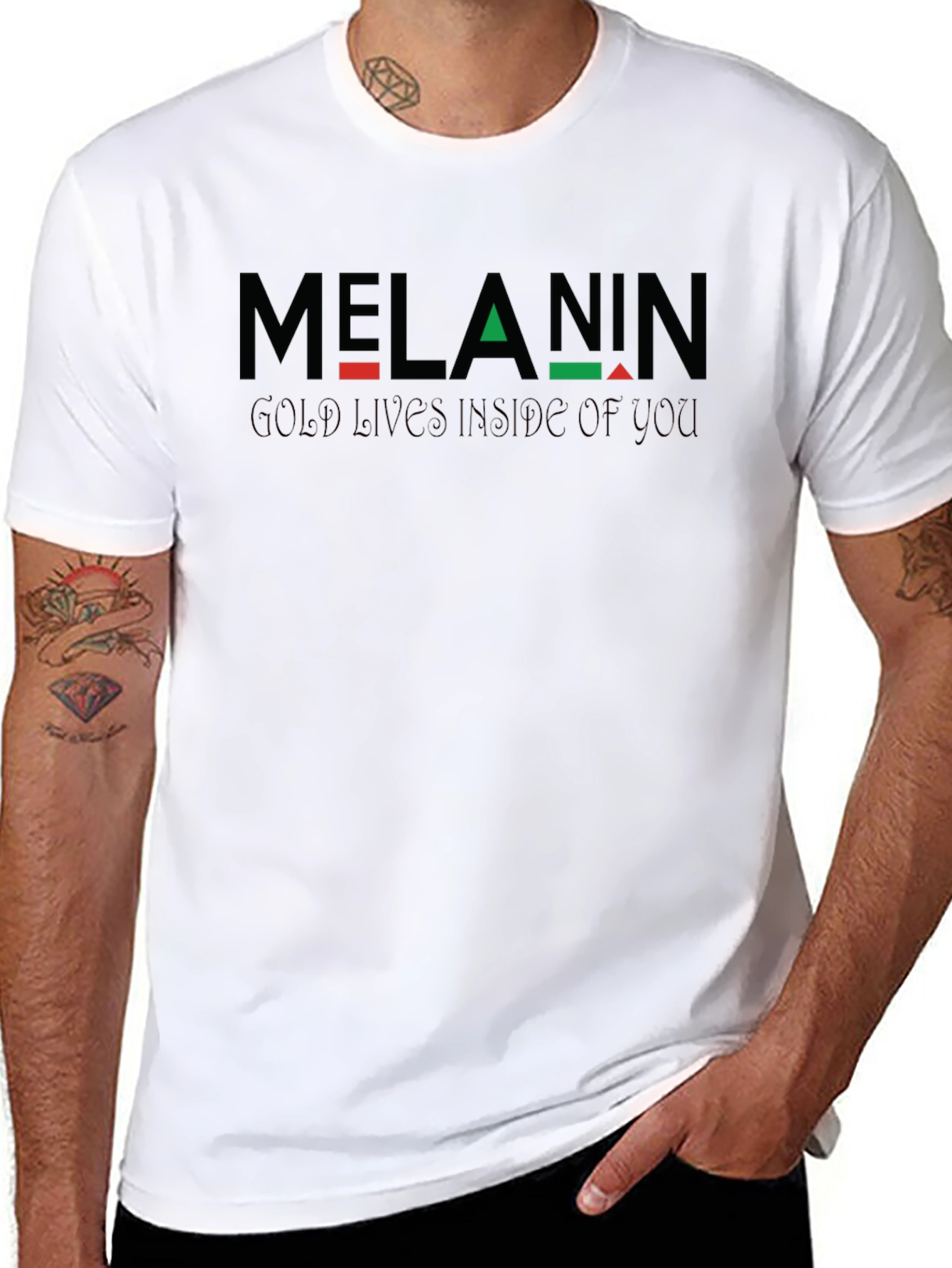 Melanin Gold Inside T-Shirt - Black Pride