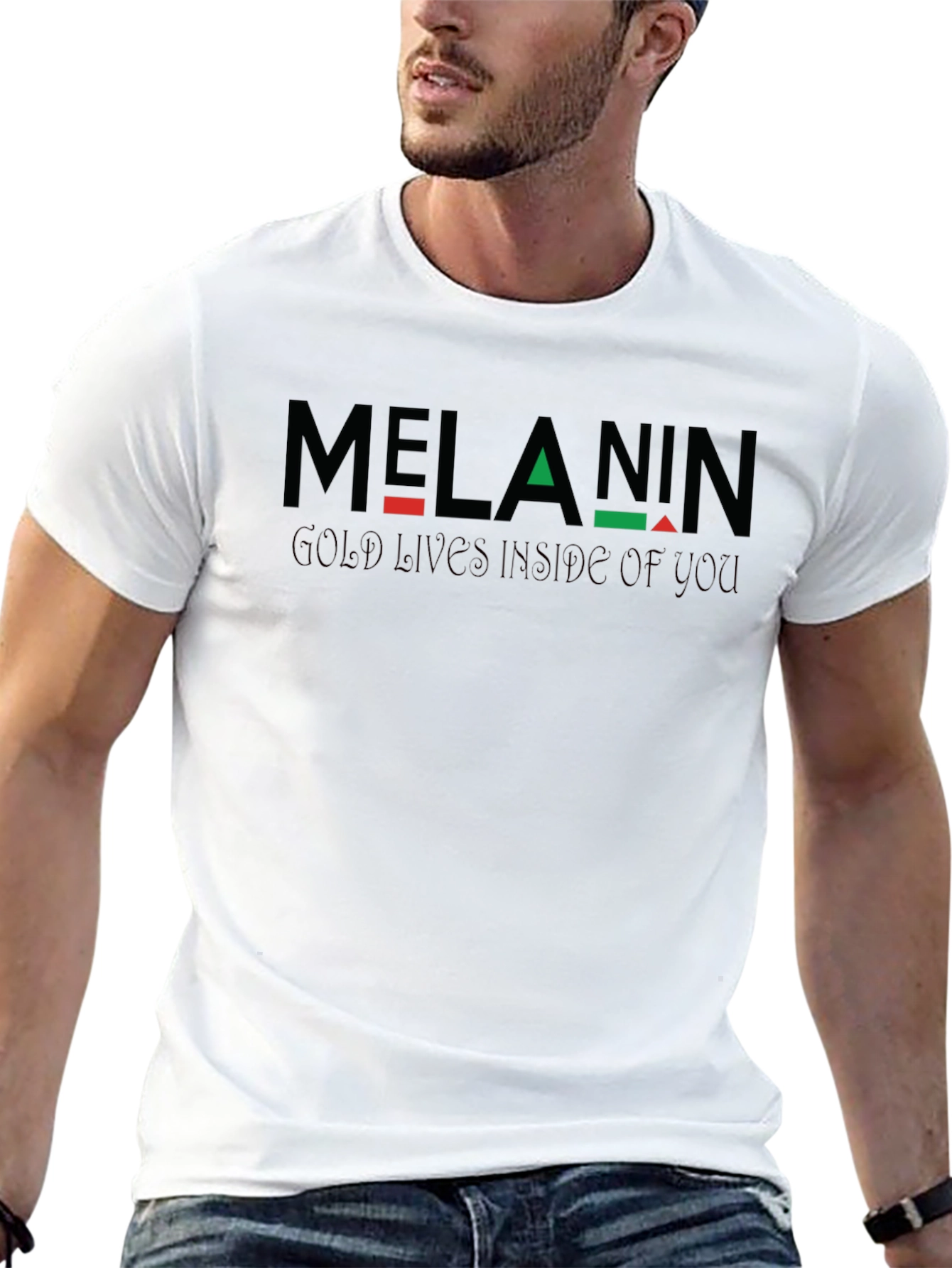 Melanin Gold Inside T-Shirt - Black Pride