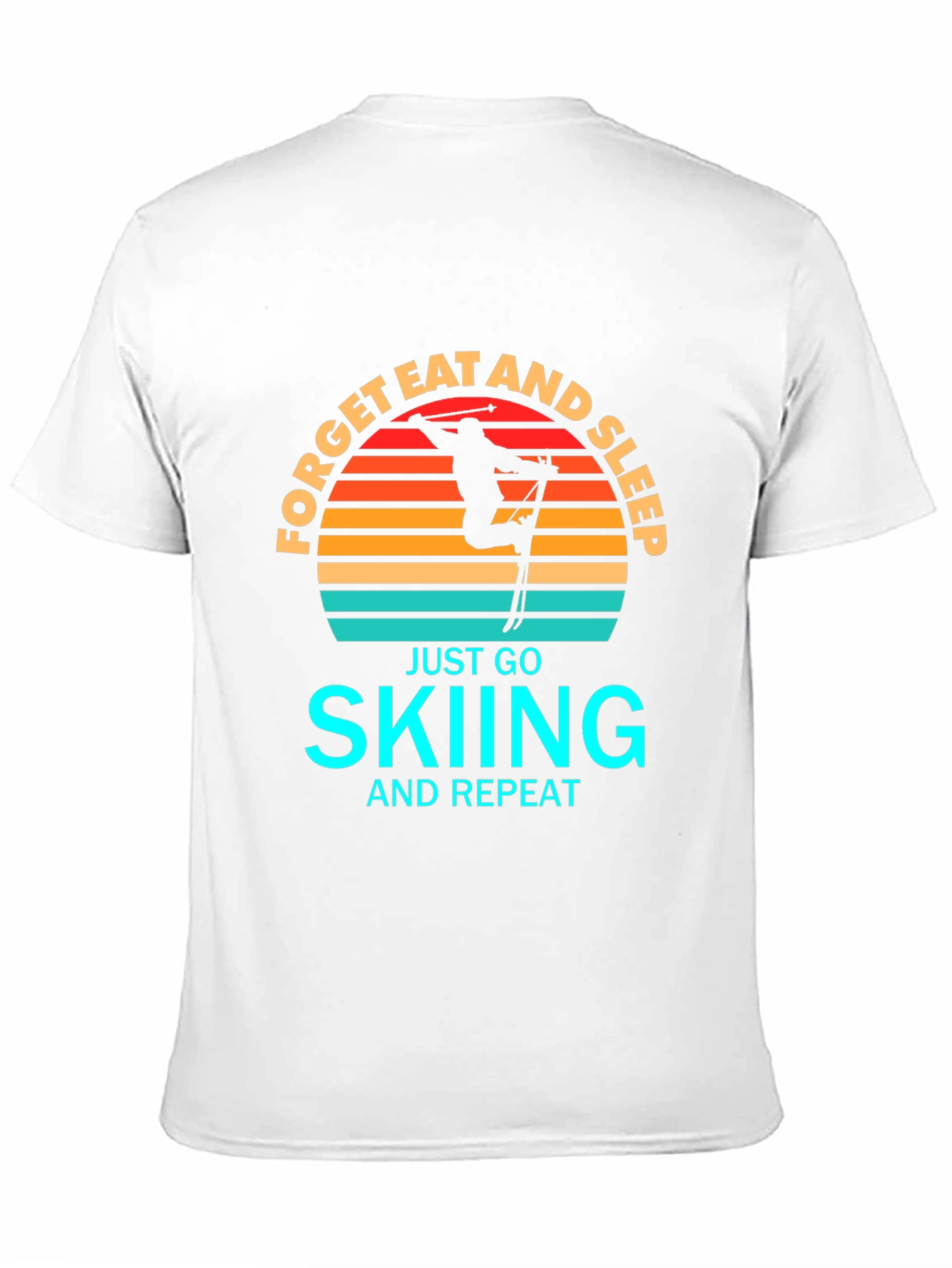 Forget Eat and Sleep Skiing Black T-Shirt