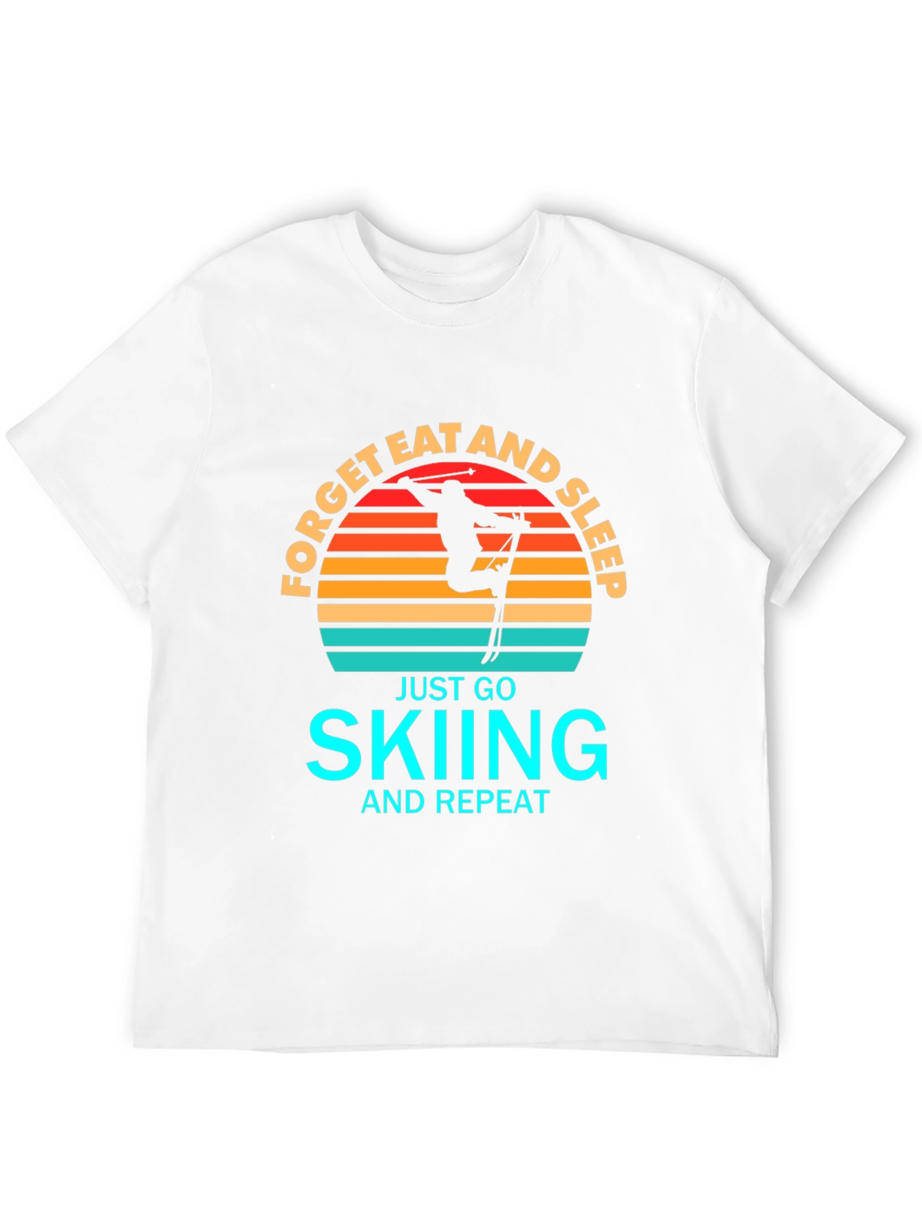 Forget Eat and Sleep Skiing Black T-Shirt