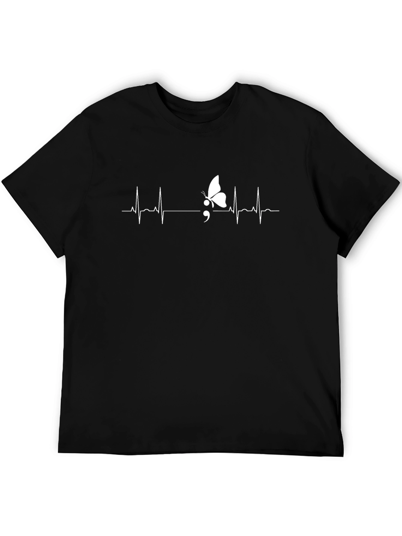 Semicolon Butterfly Heartbeat T-Shirt