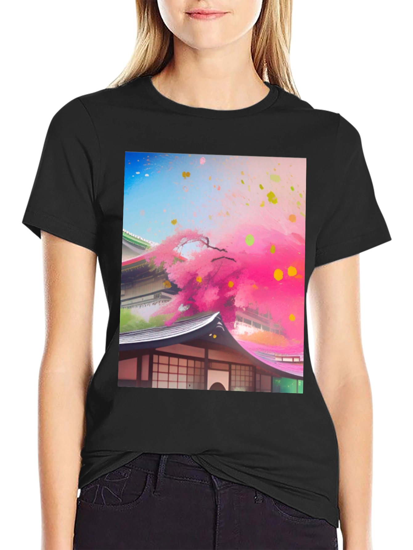 Japanese Blossom Tee - Artistic Design