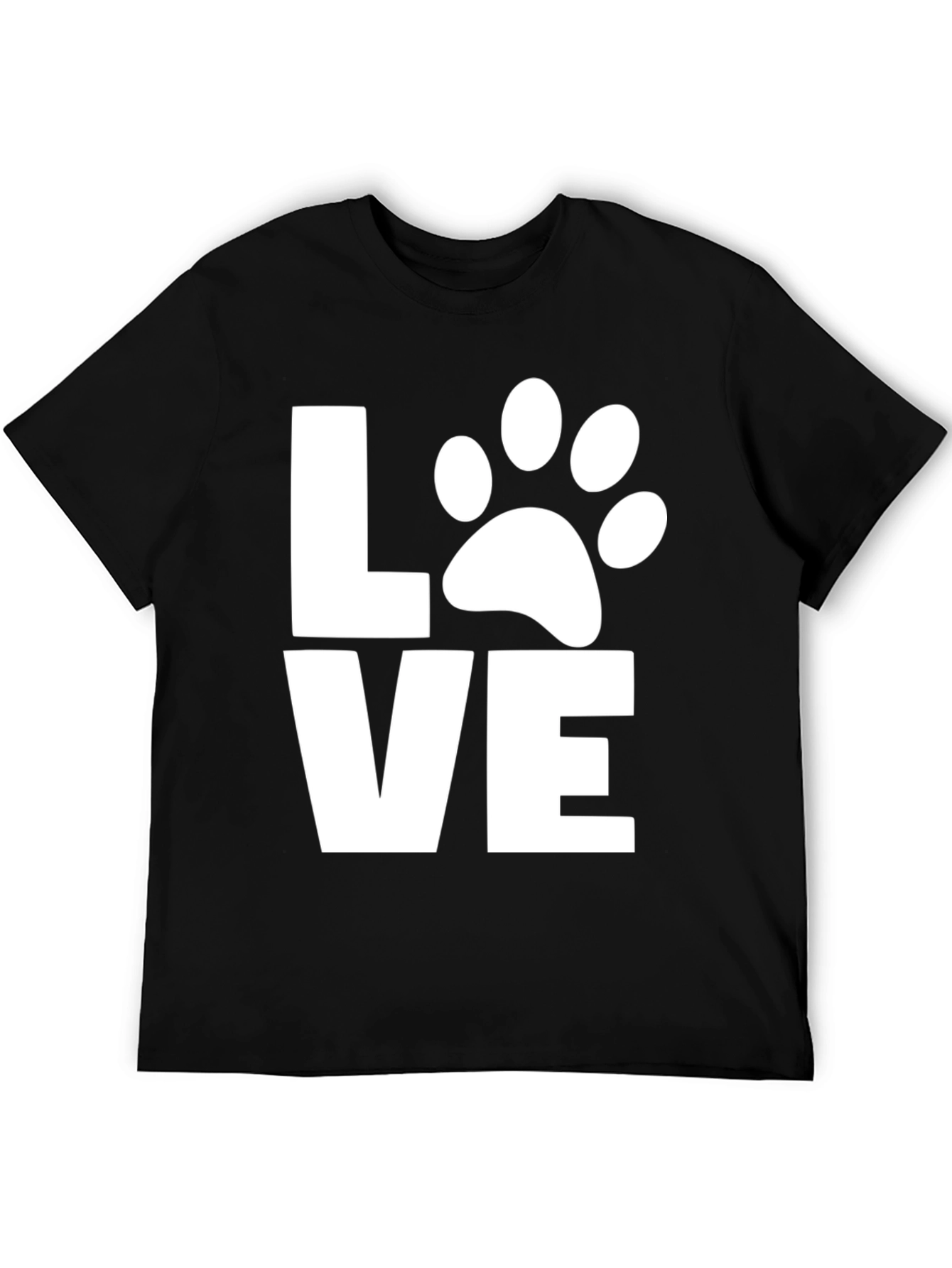Love Dog Paw Print T-Shirt -  Unisex Black Tee