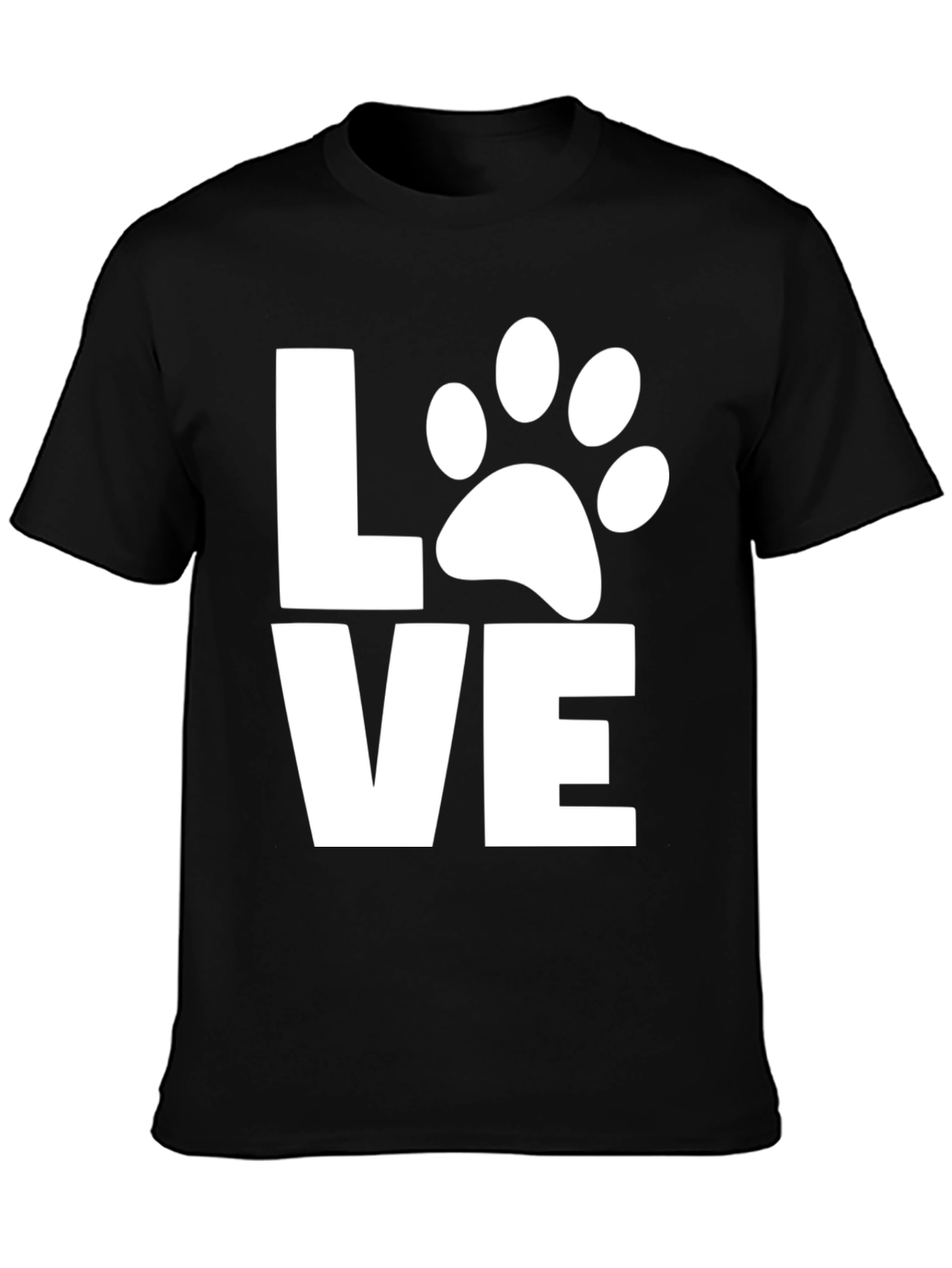 Love Dog Paw Print T-Shirt -  Unisex Black Tee