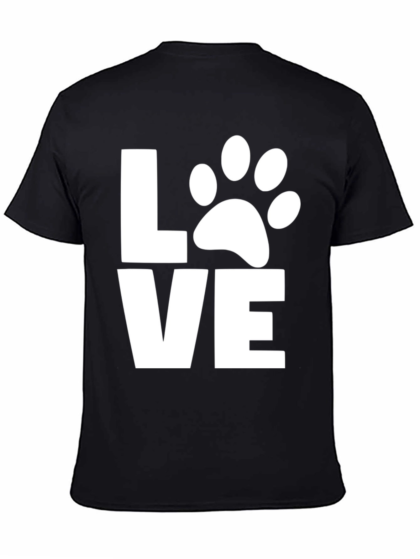 Love Dog Paw Print T-Shirt -  Unisex Black Tee