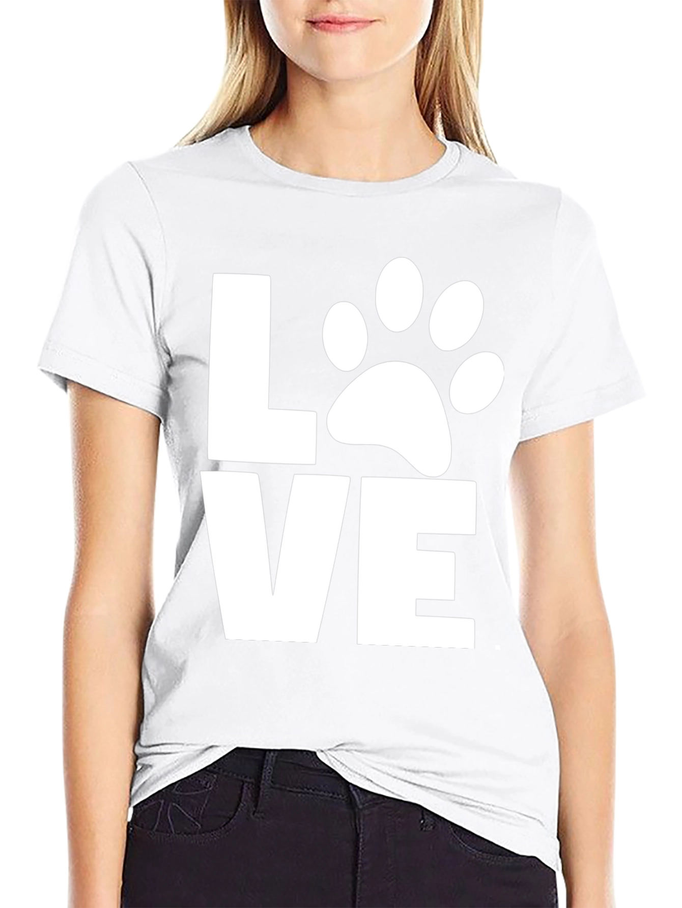 Love Dog Paw Print T-Shirt -  Unisex Black Tee
