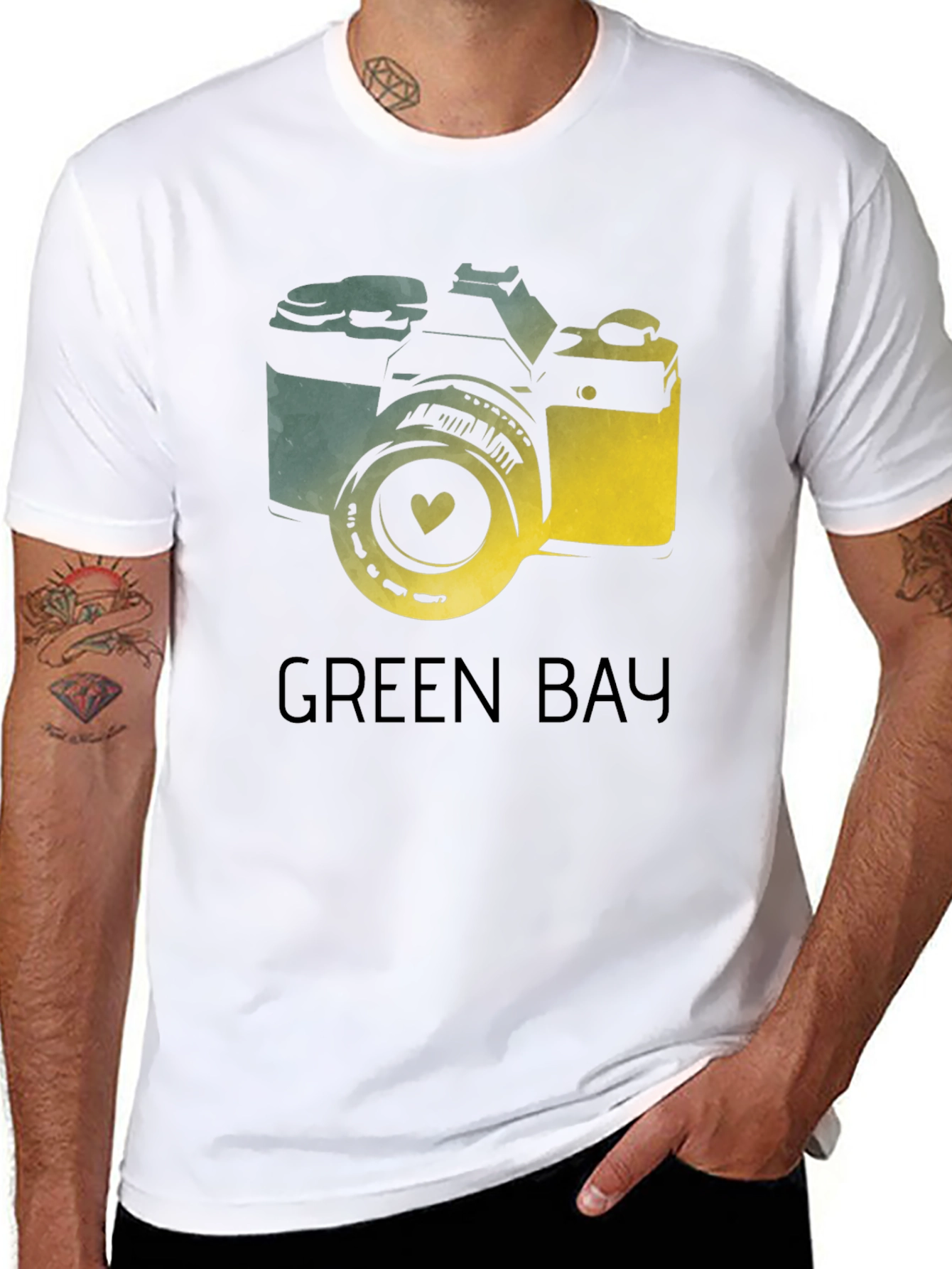 Green Bay Camera Graphic Tee - Black