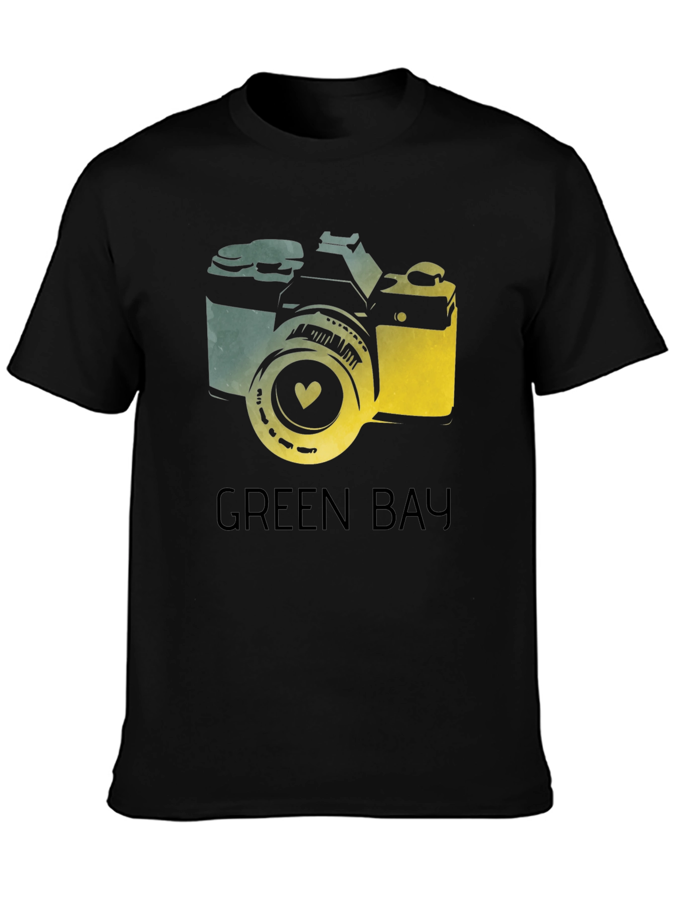 Green Bay Camera Graphic Tee - Black