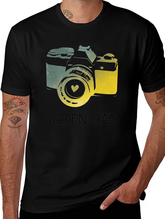Green Bay Camera Graphic Tee - Black