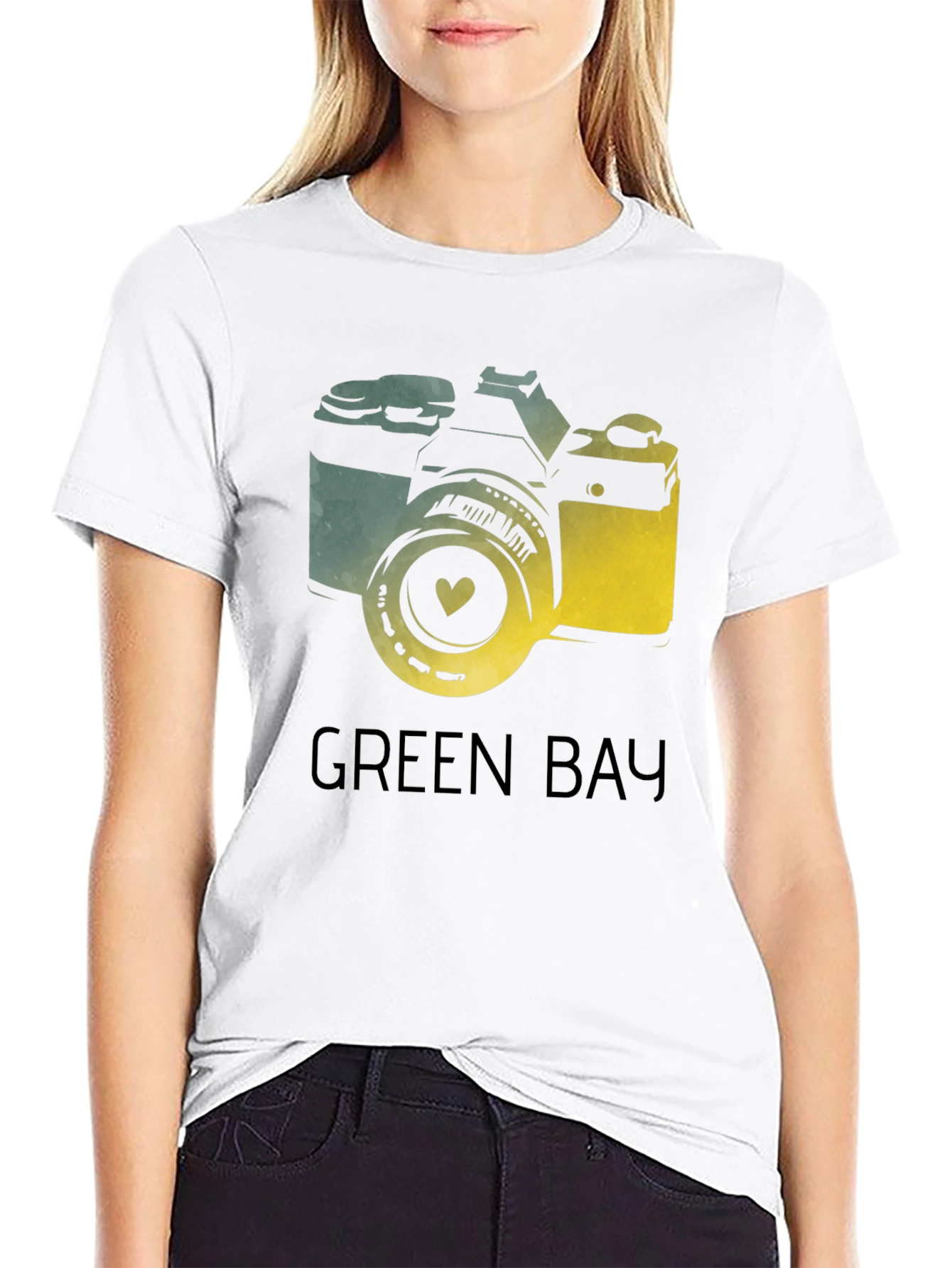Green Bay Camera Graphic Tee - Black