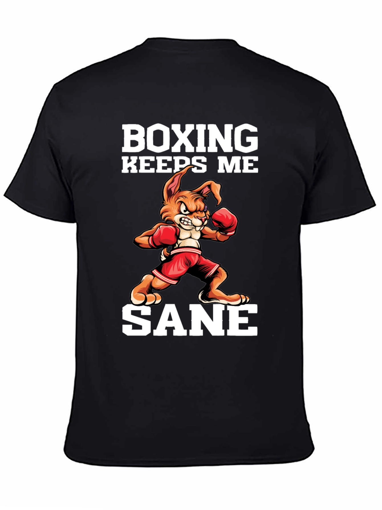 Boxing Keeps Me Sane Black T-Shirt