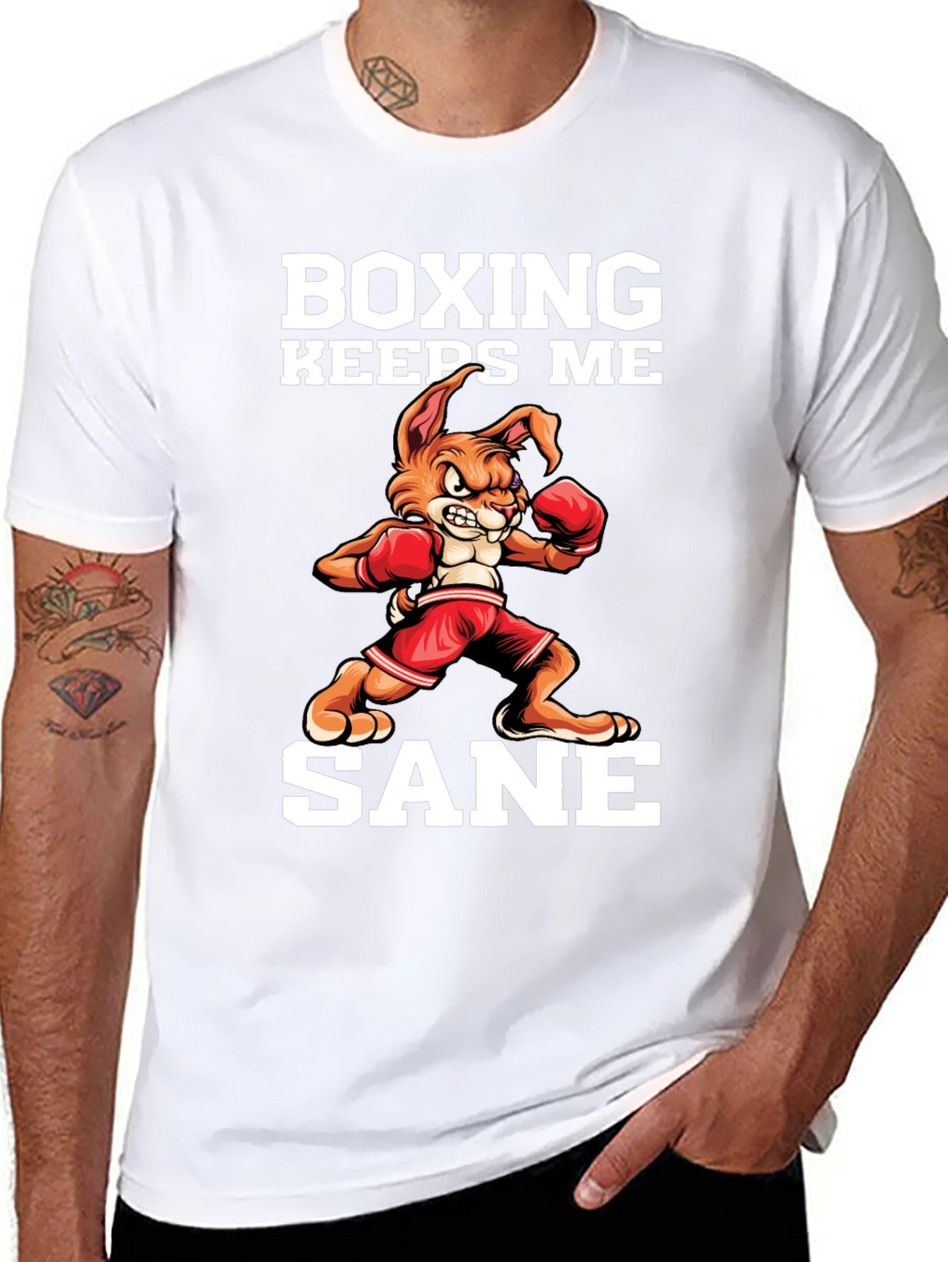 Boxing Keeps Me Sane Black T-Shirt