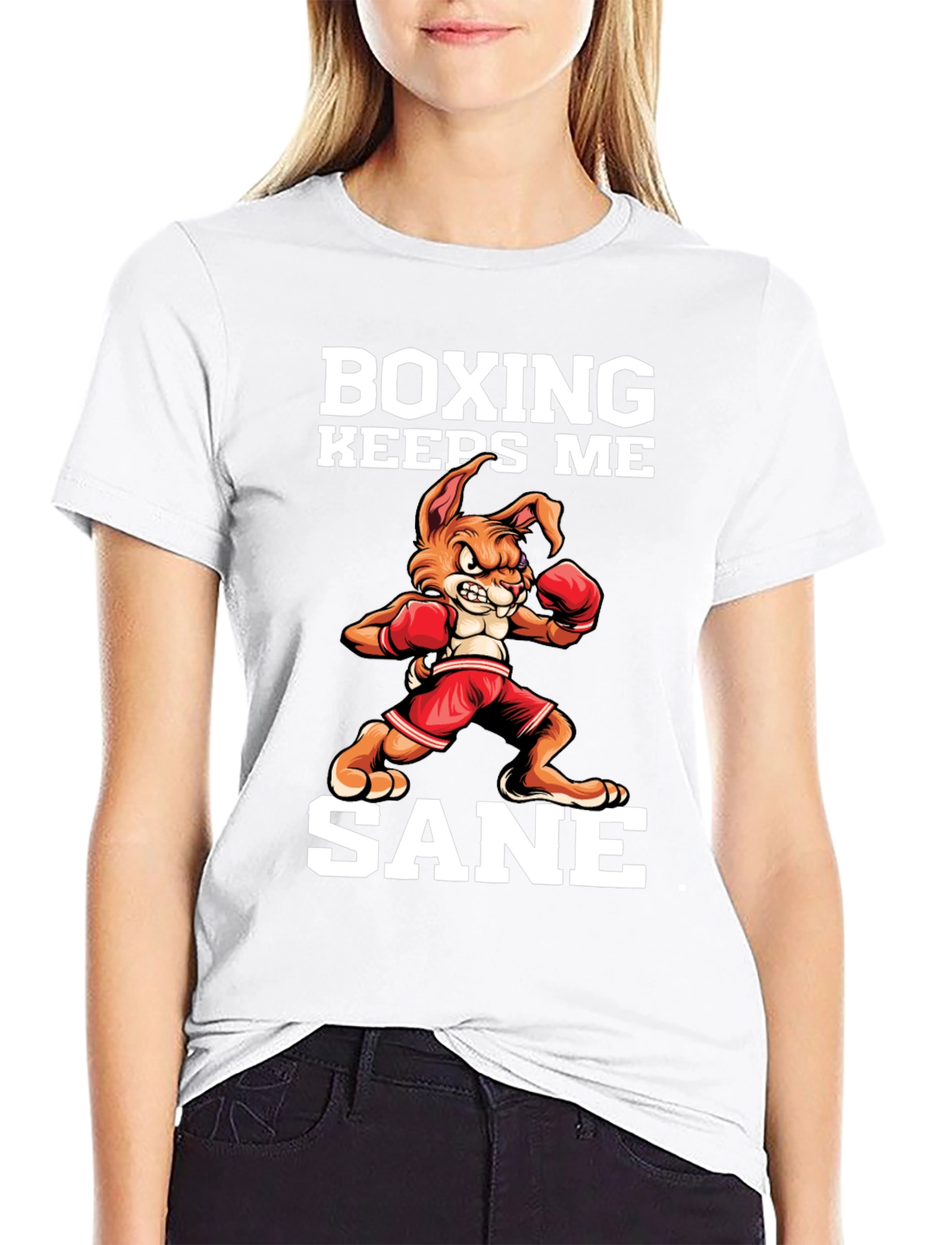 Boxing Keeps Me Sane Black T-Shirt
