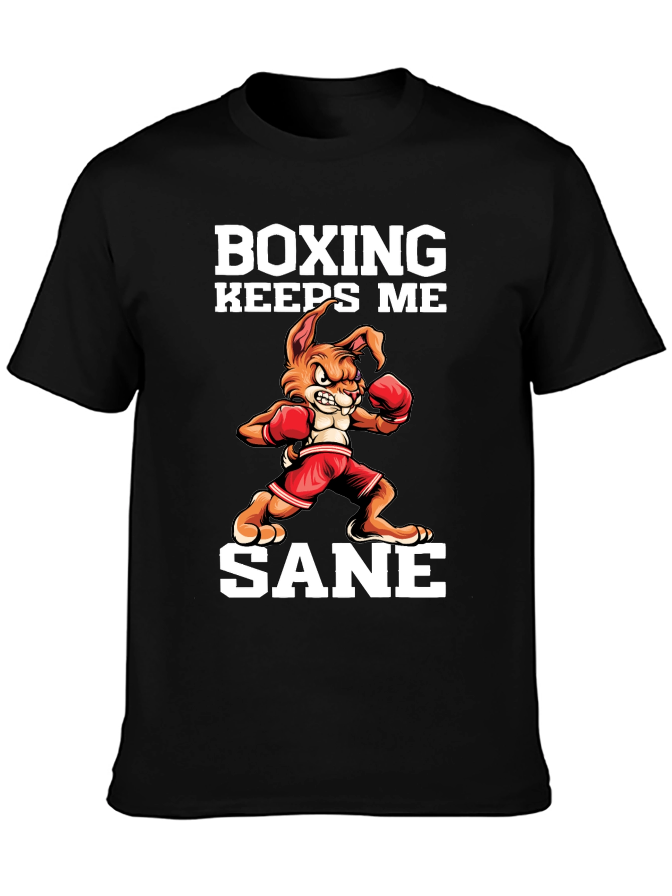 Boxing Keeps Me Sane Black T-Shirt