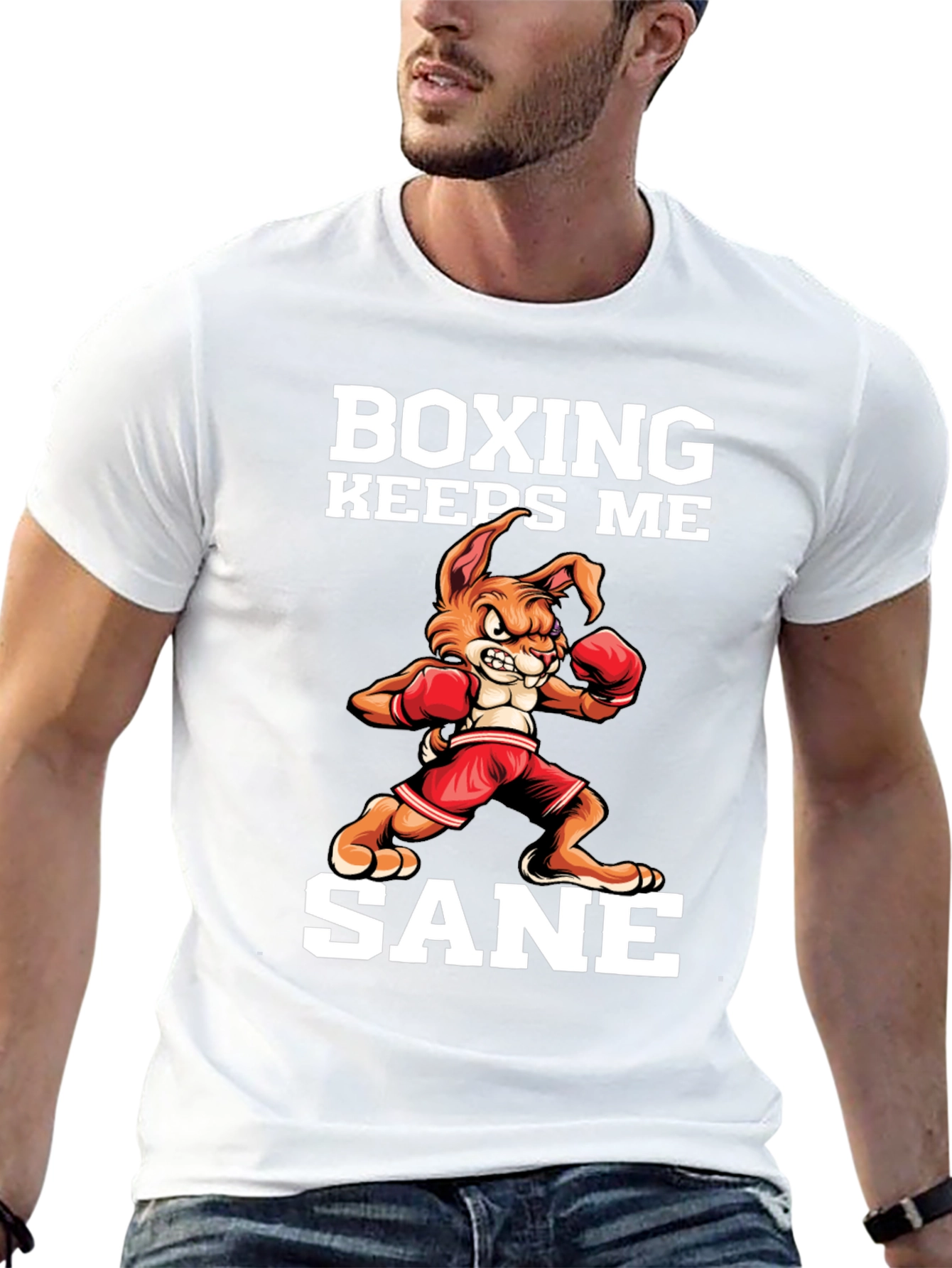 Boxing Keeps Me Sane Black T-Shirt