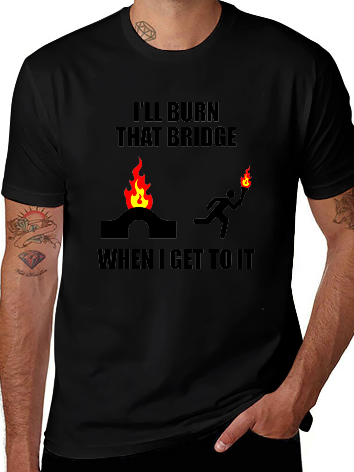 Burn That Bridge T-Shirt Funny Slogan Tee