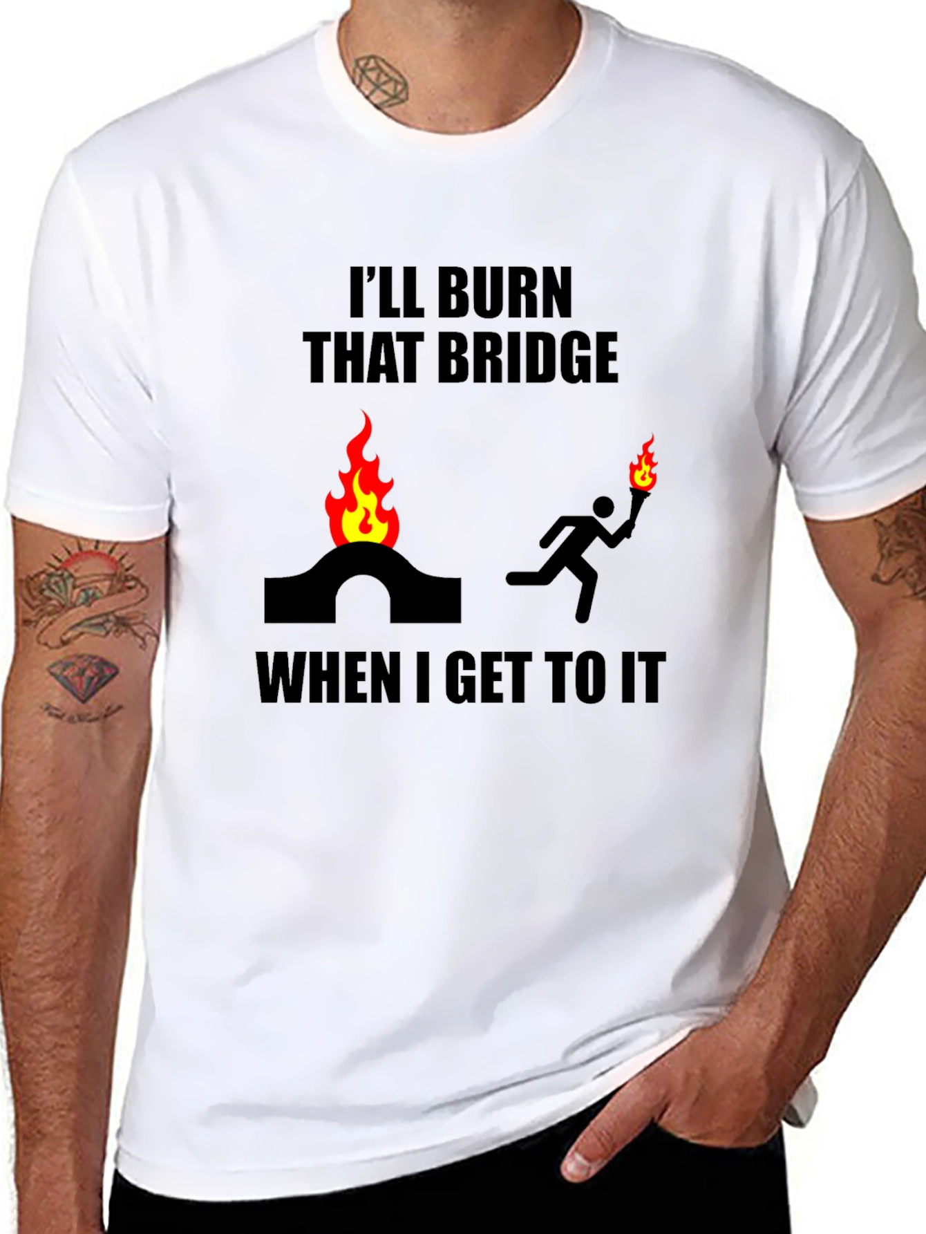 Burn That Bridge T-Shirt Funny Slogan Tee