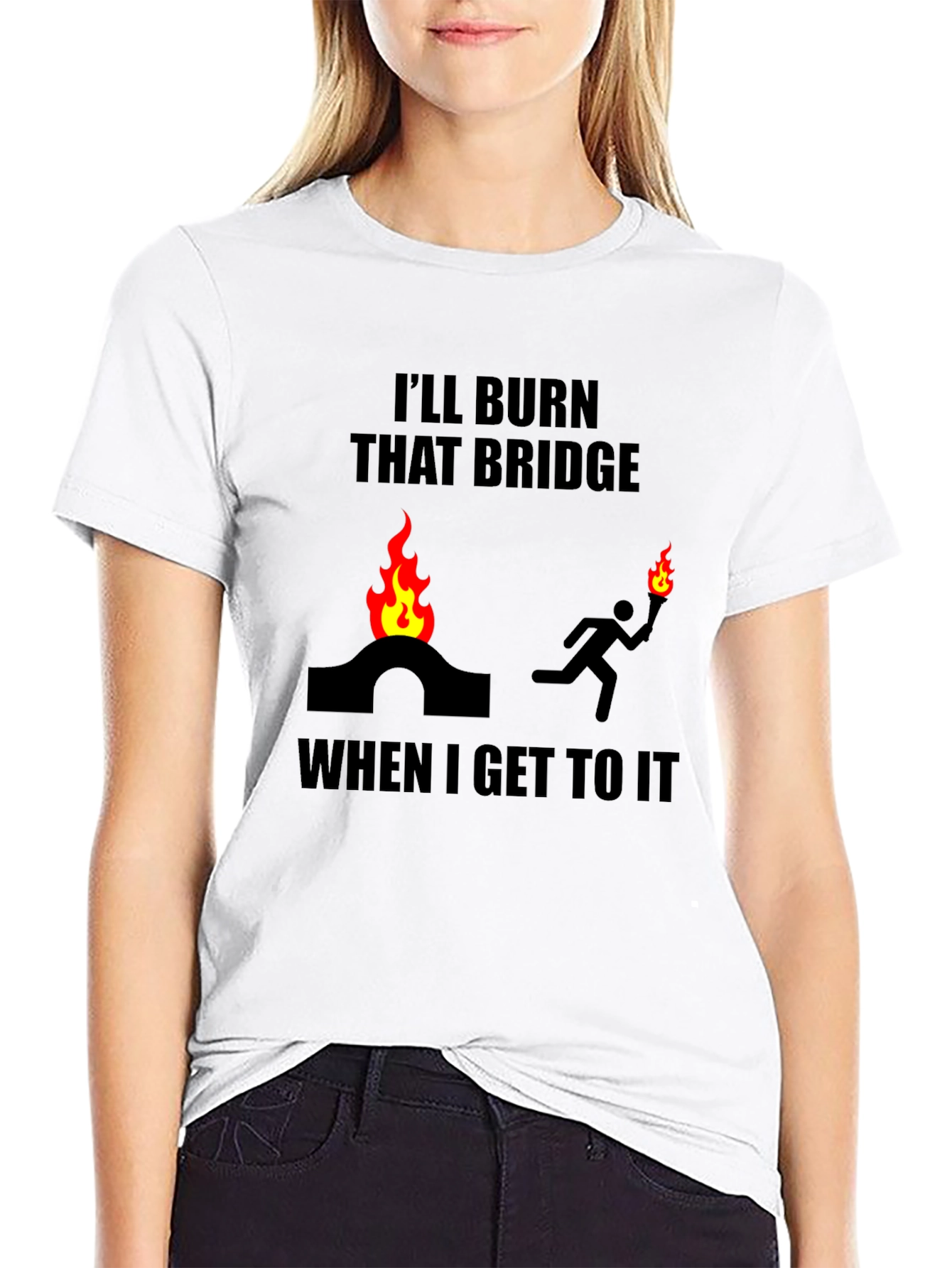 Burn That Bridge T-Shirt Funny Slogan Tee
