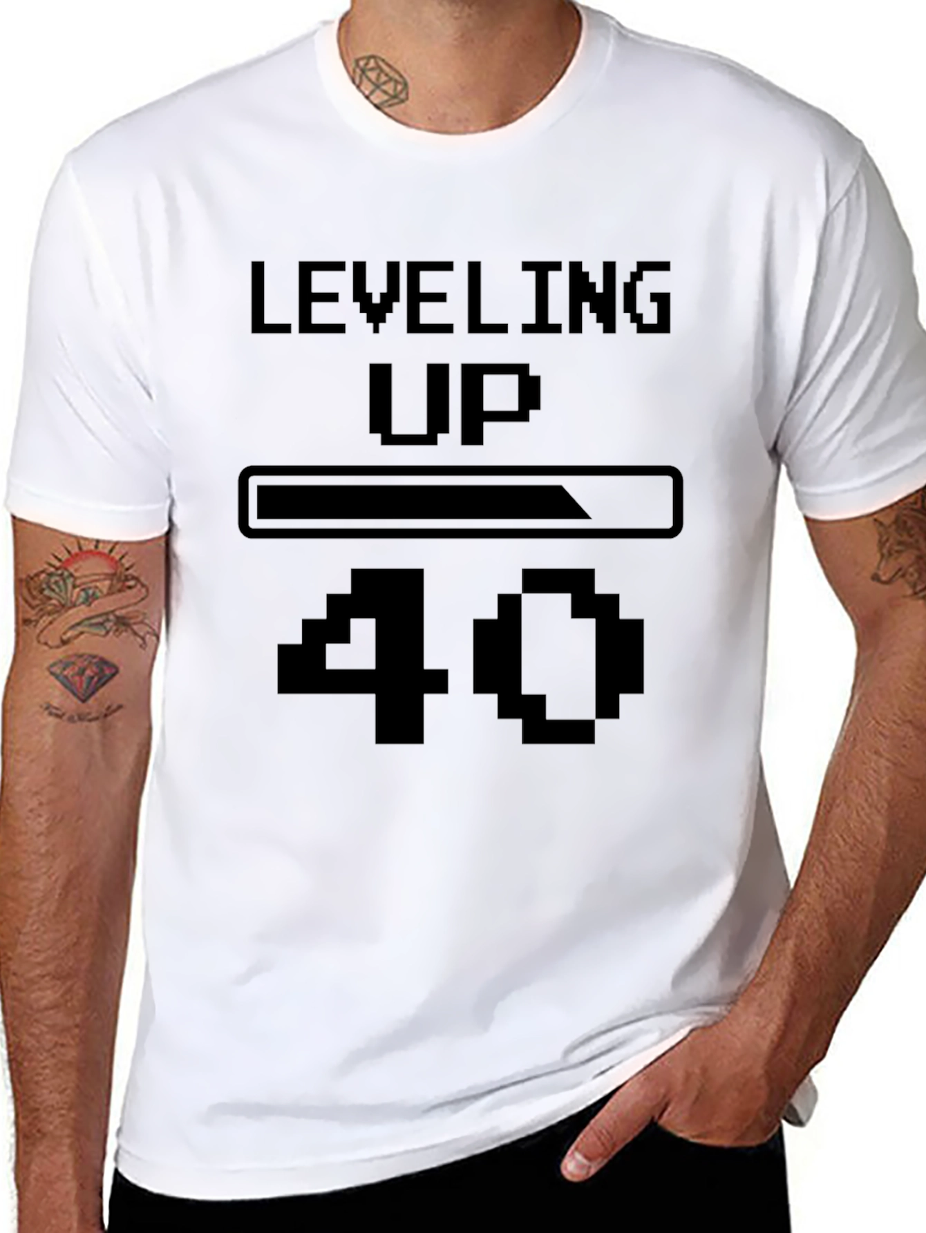 Leveling Up 40 Black T-Shirt